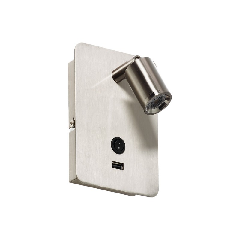 Applique tête de lit liseuse métal chrome