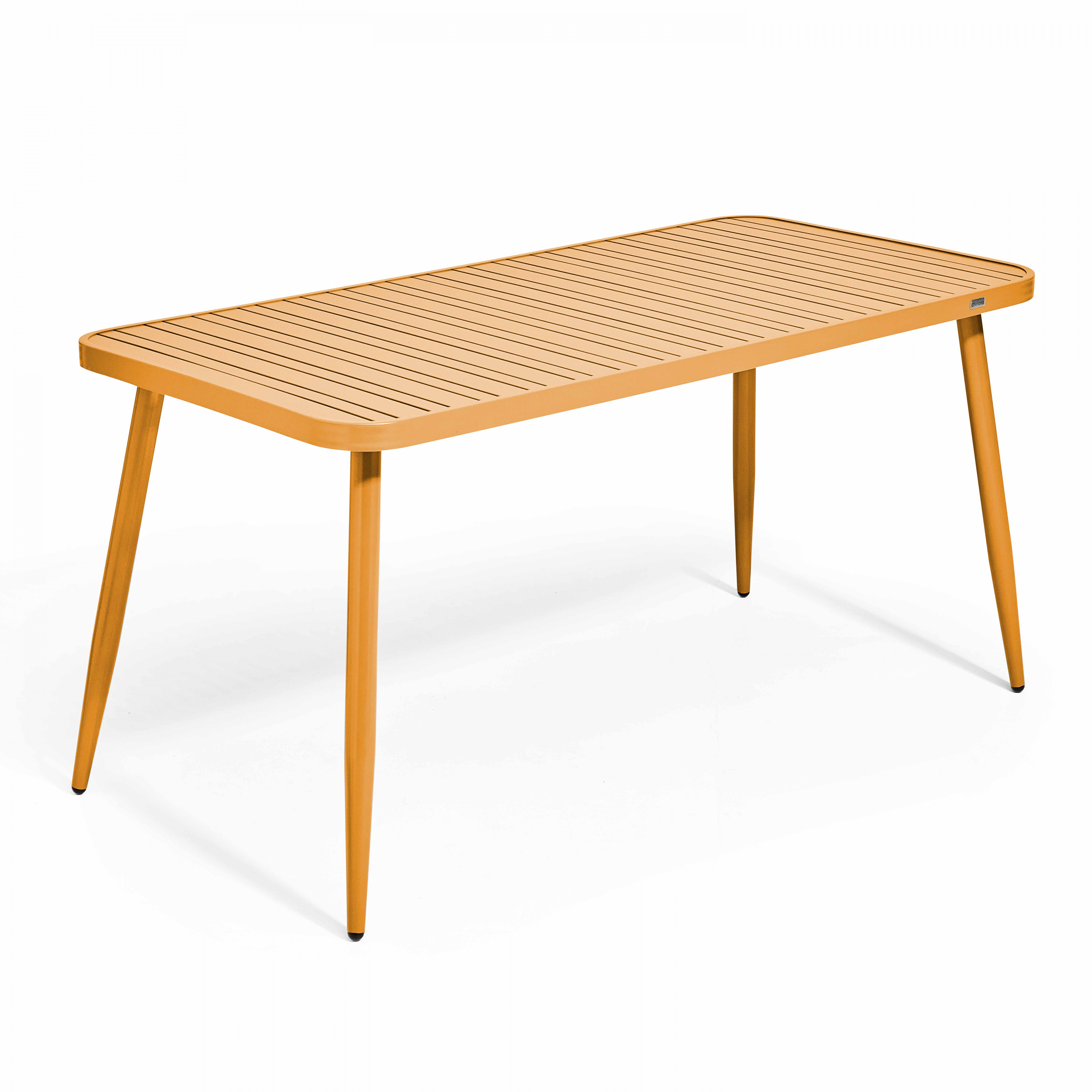 Table de jardin en aluminium jaune moutarde