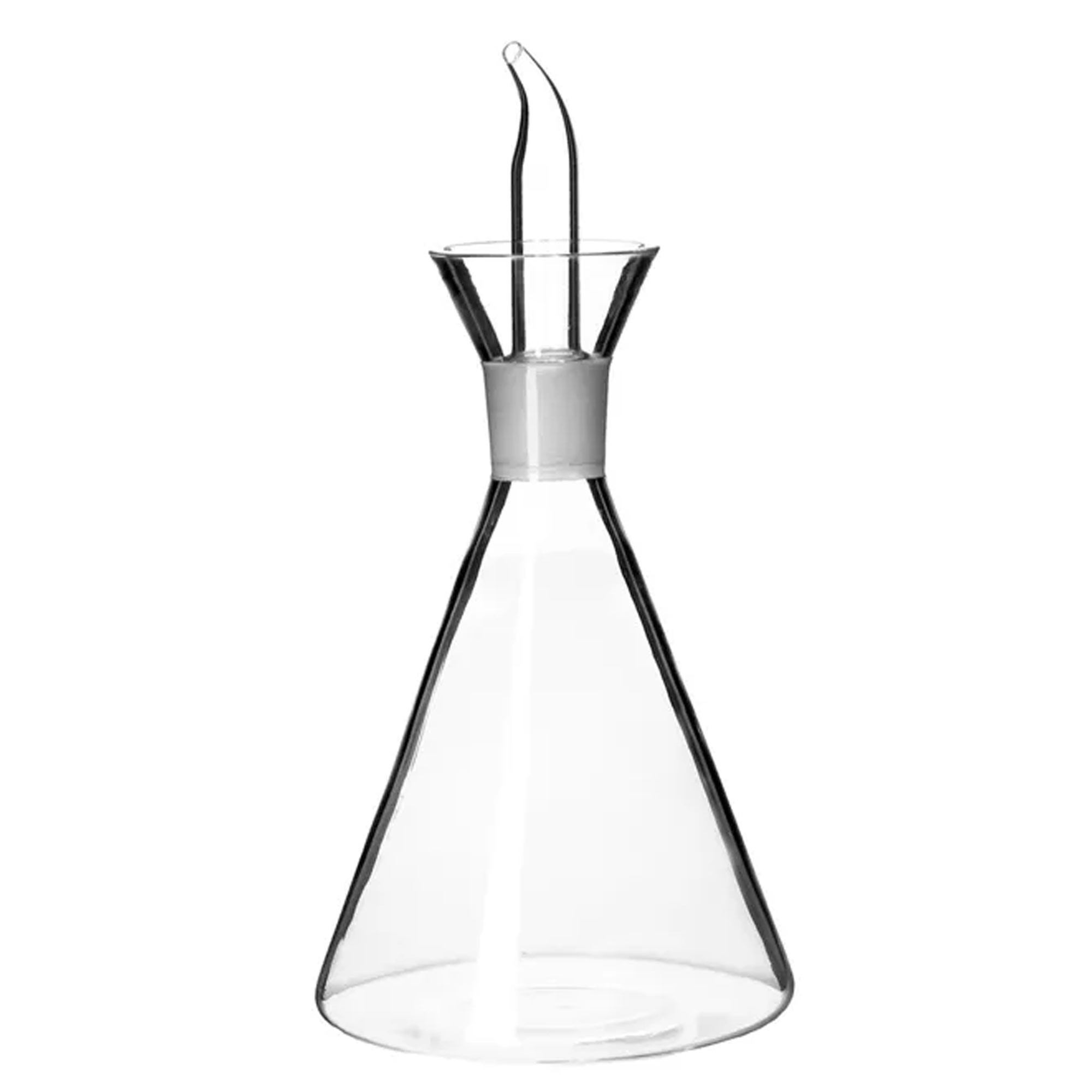 huilier ou vinaigrier conique en verre transparent anti goutte 500ml