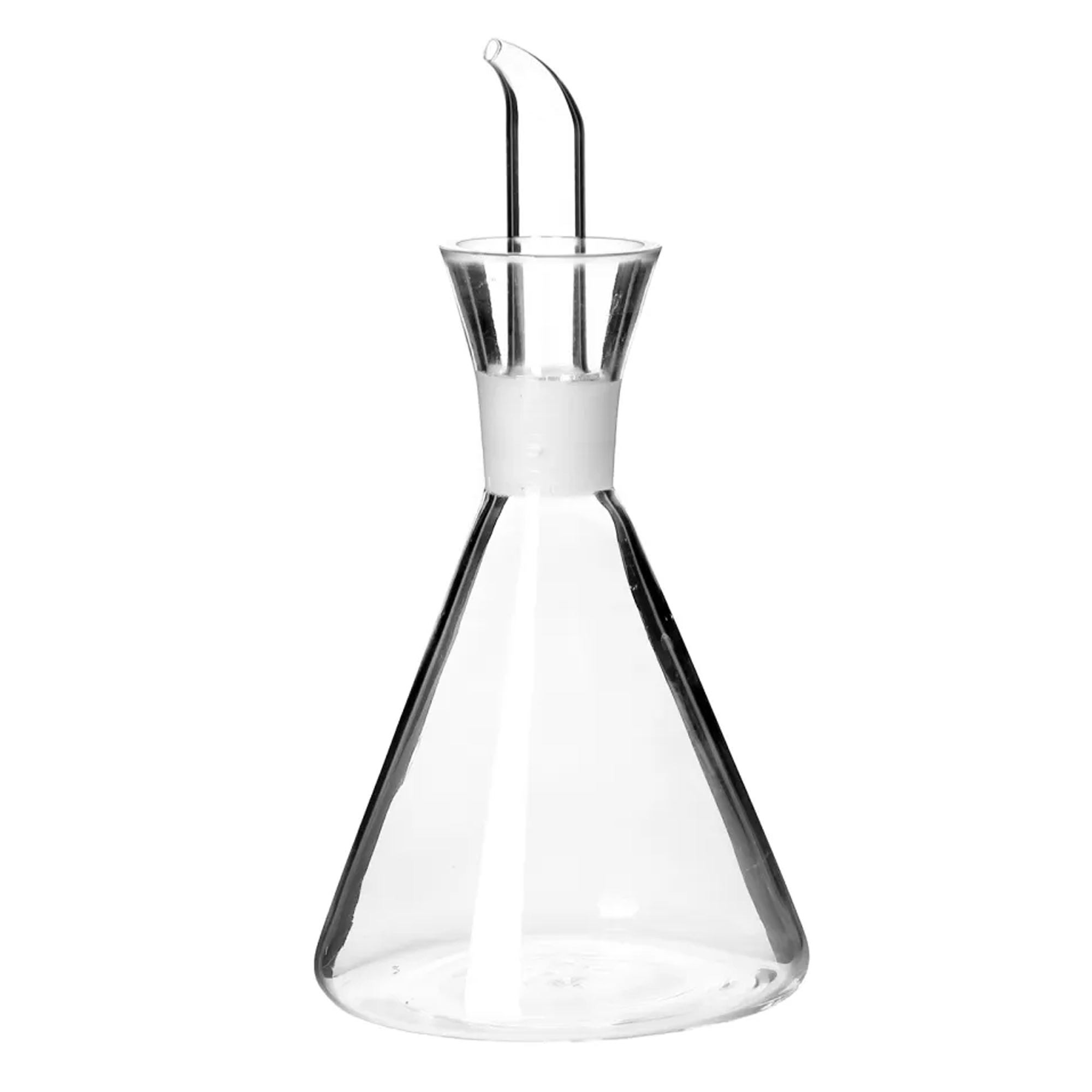 huilier ou vinaigrier conique en verre transparent anti goutte 250ml