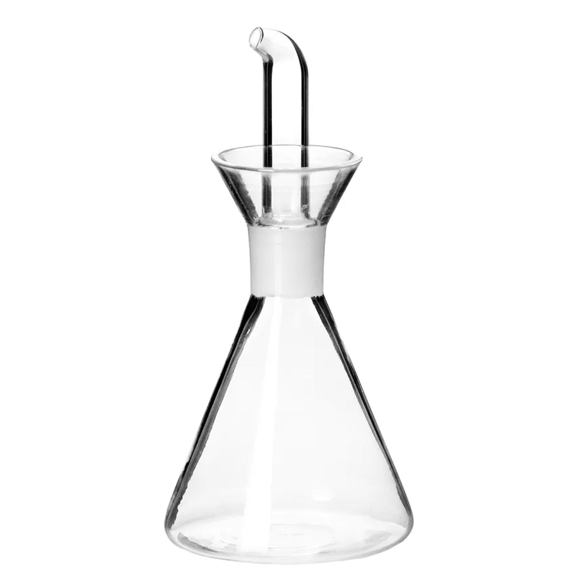 huilier ou vinaigrier conique en verre transparent anti goutte 125ml