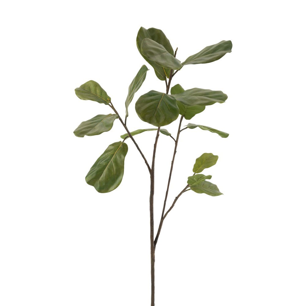 Branche figuier en plastique vert foncé 124cm