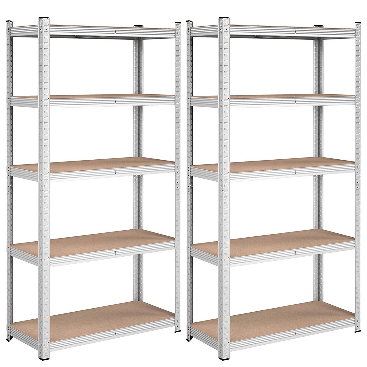 Lot de deux étagères 5 niveaux – H180 cm – Gris