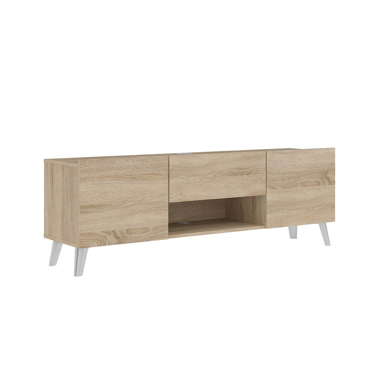 Meuble TV 2 portes 1 tiroir – L140 cm – Marron