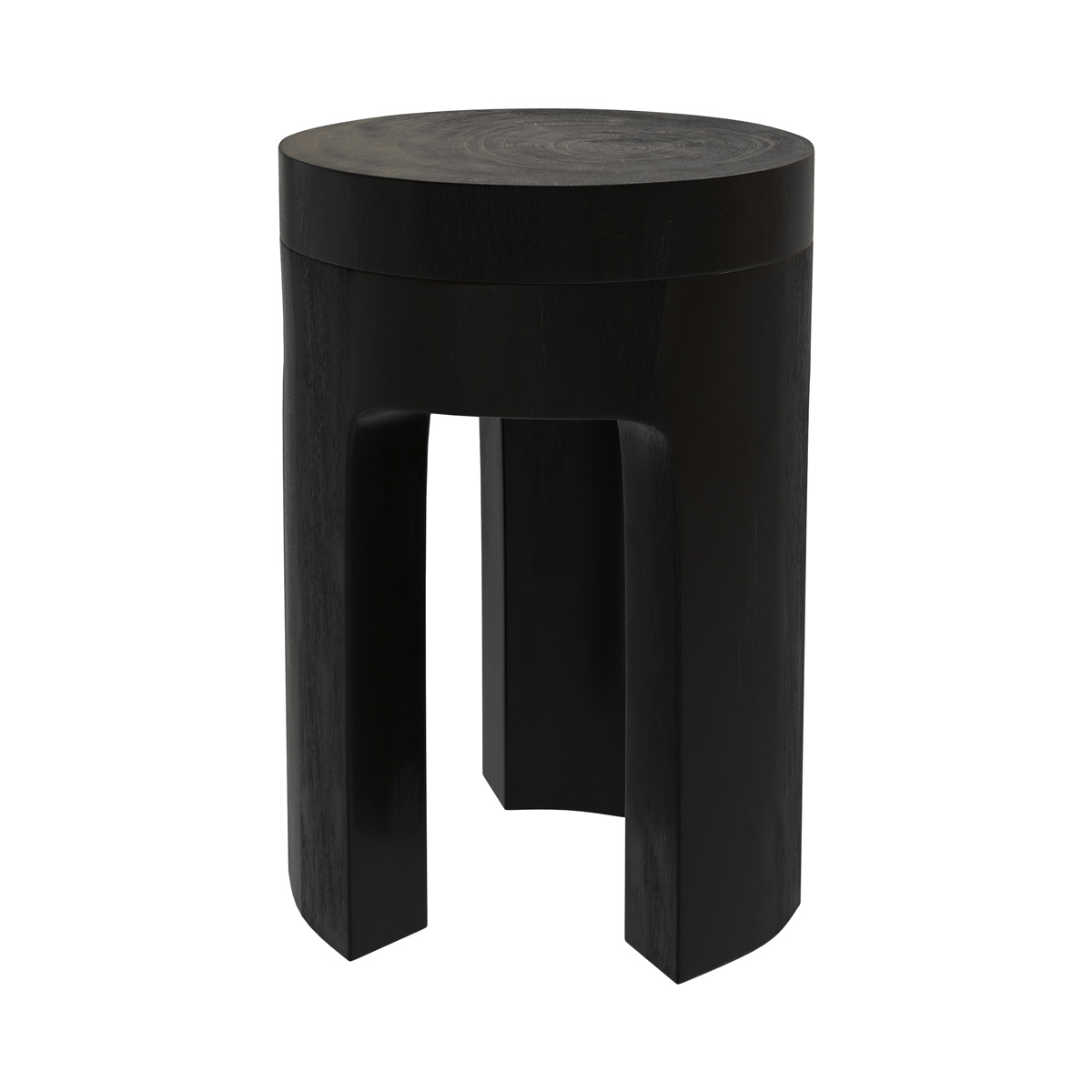 table d'appoint noire en bois de suar d30 cm