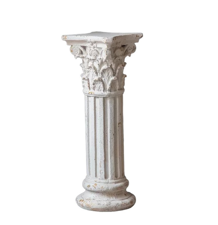 Stèle style romain ciment blanchi