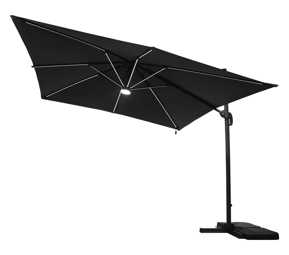 Parasol déporté 3x3m en aluminium gris anthracite