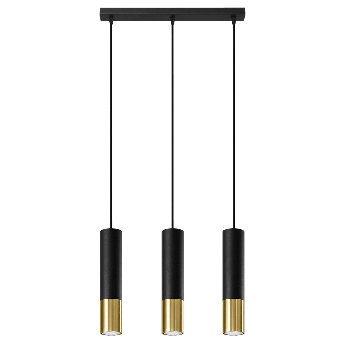 Suspension tube en métal, noir L: 45cm