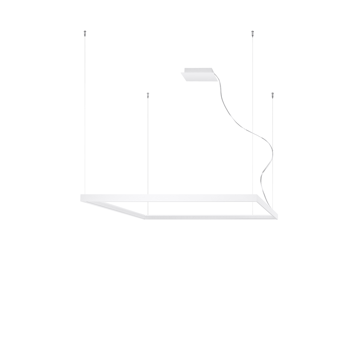 Suspension carrée en aluminium, blanc L: 110cm