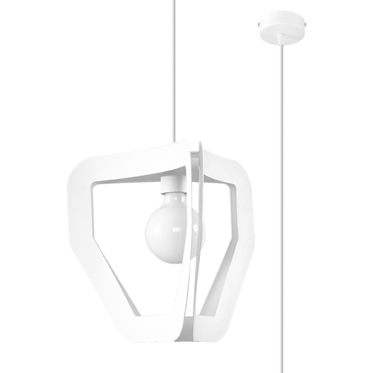 Suspension en métal, blanc L: 33cm