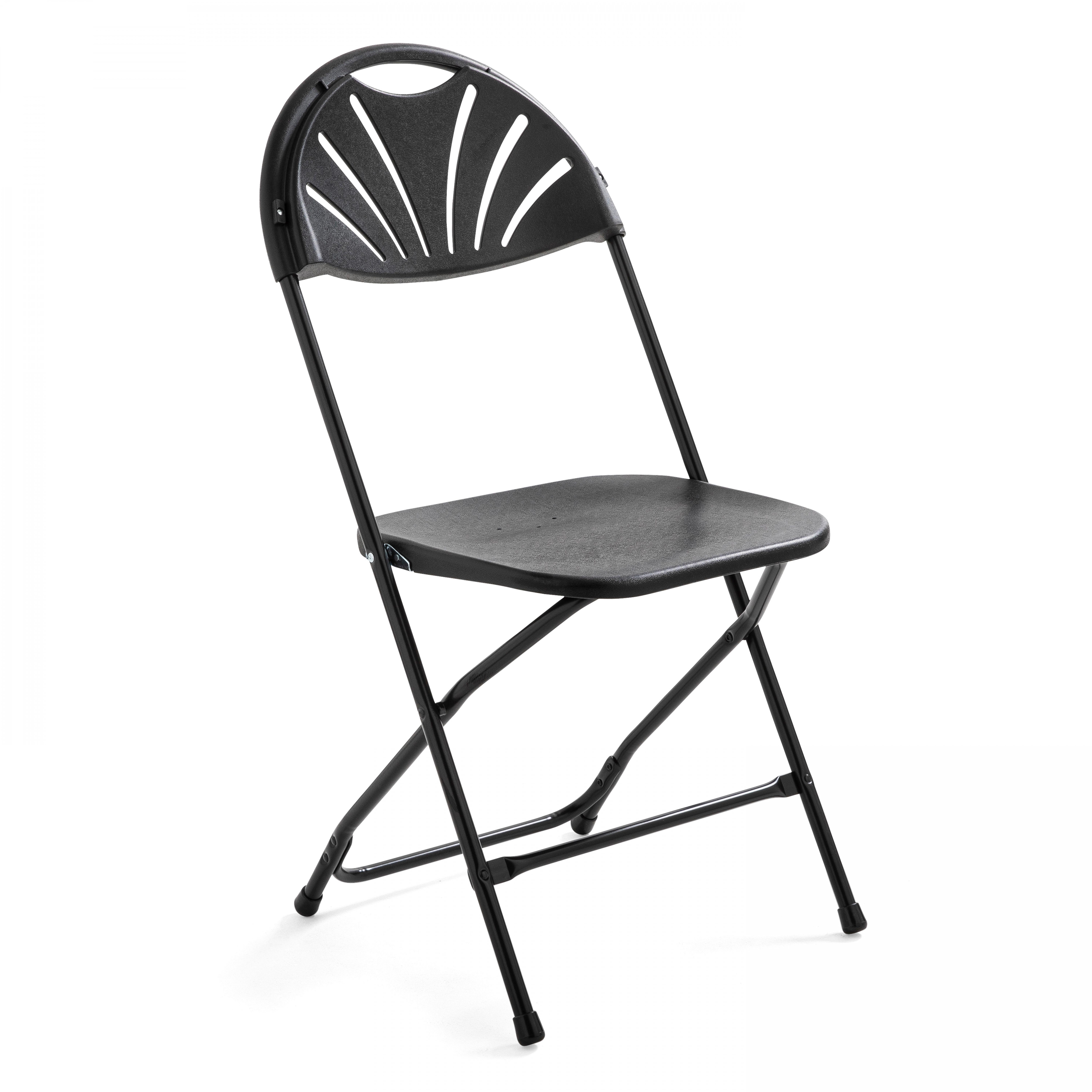 Chaise pliante noire en plastique