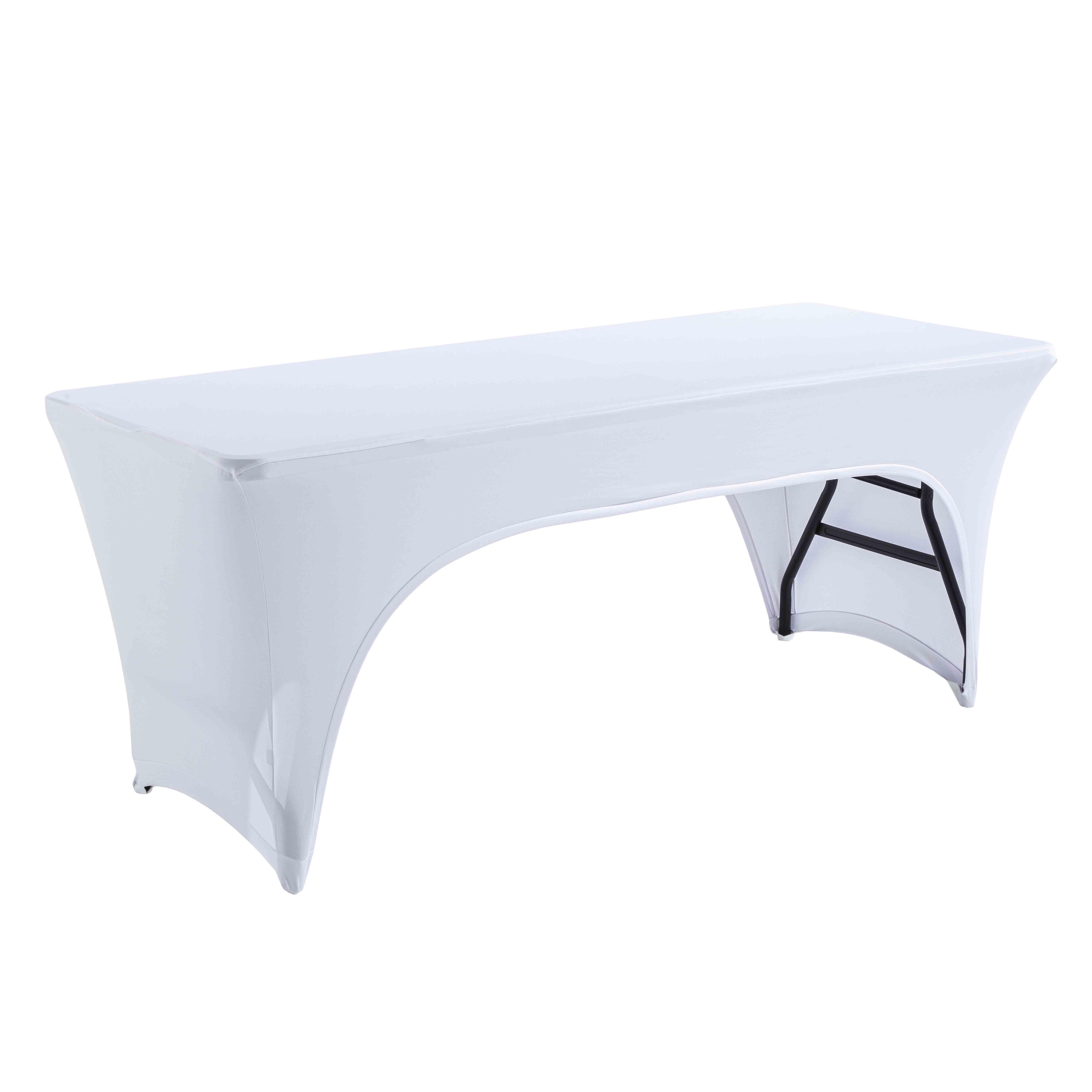 Nappe housse pour table pliante 180cm double ouverture blanc