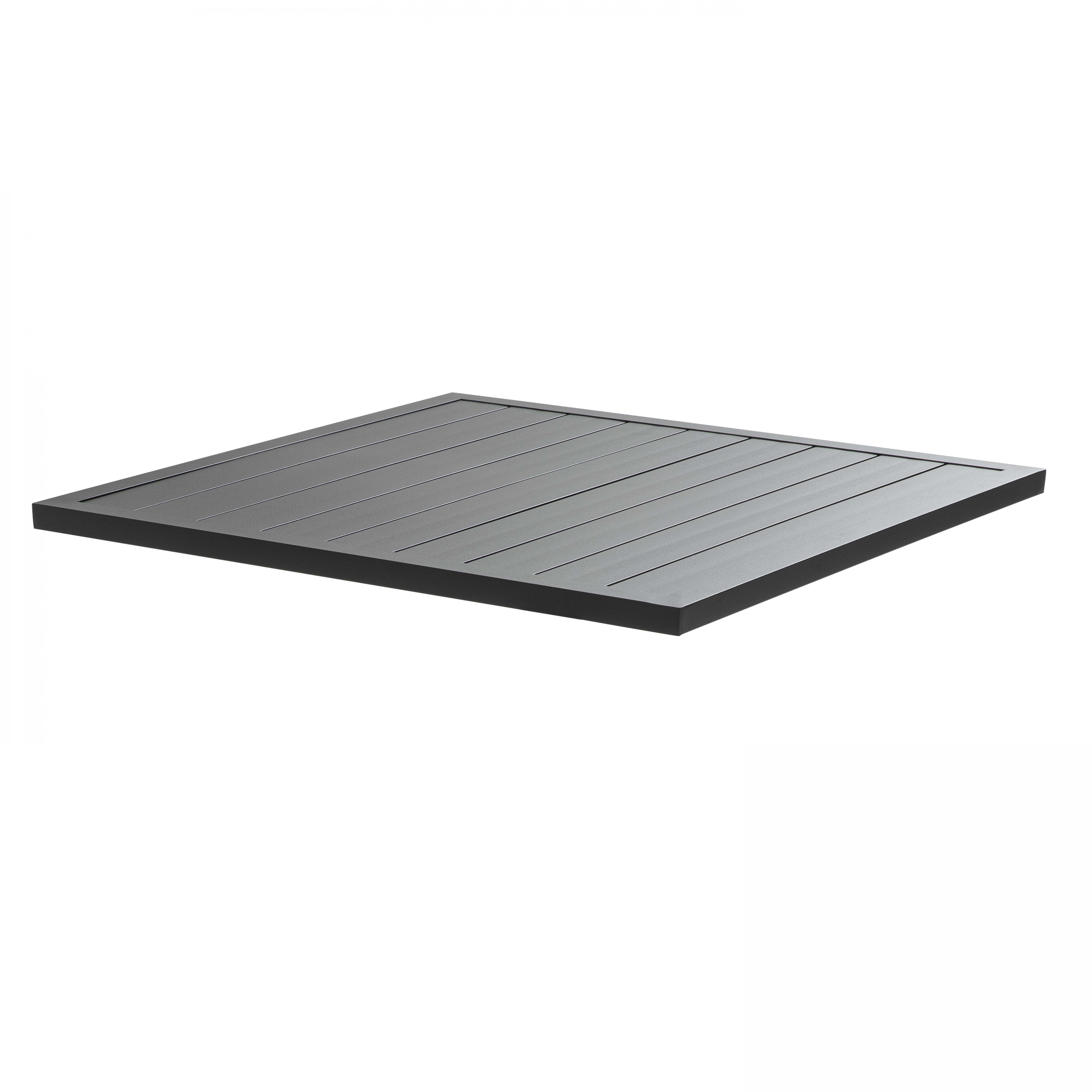 Plateau de table carrée en aluminium gris 70x70cm