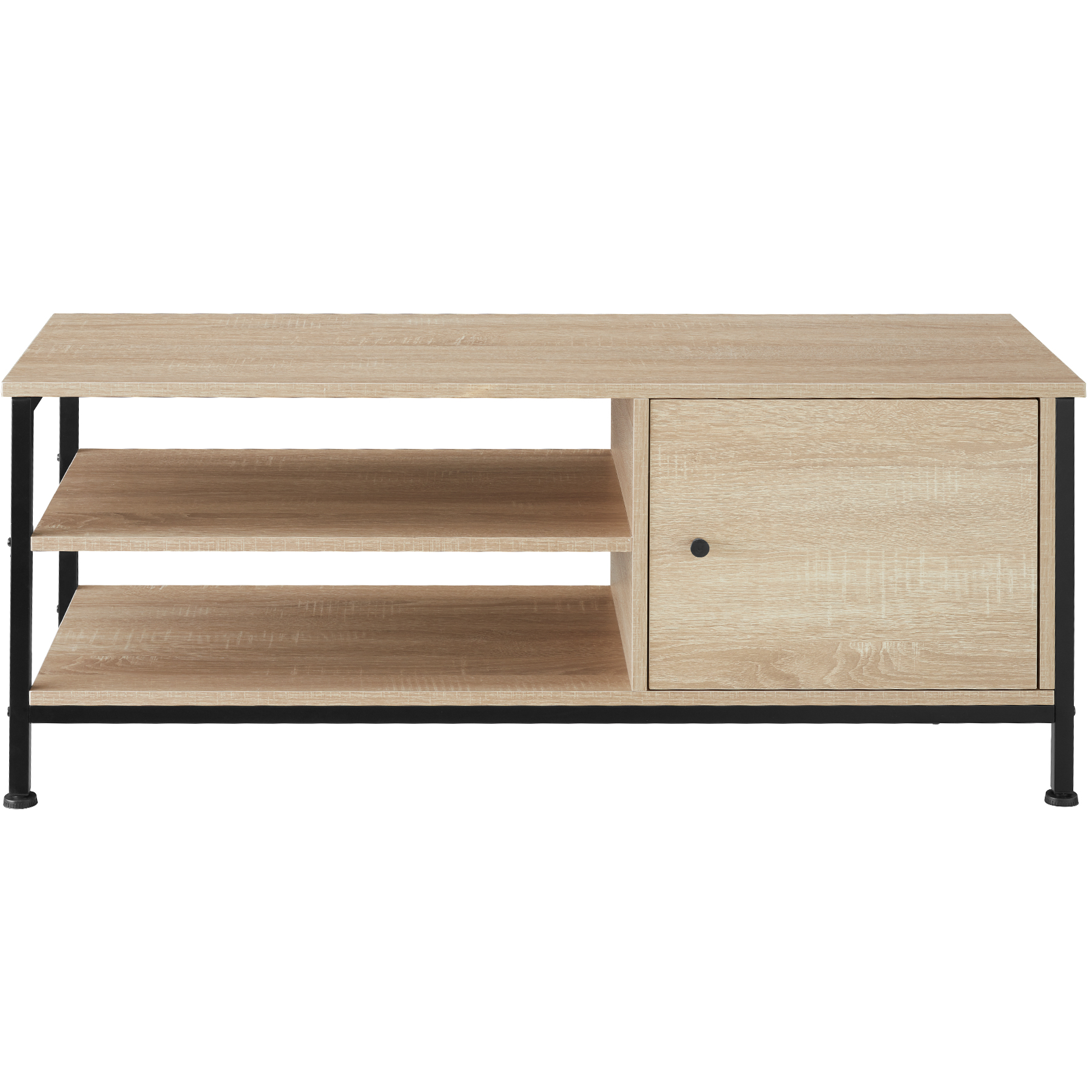 Meuble TV Style industriel Pieds réglables Bois clair
