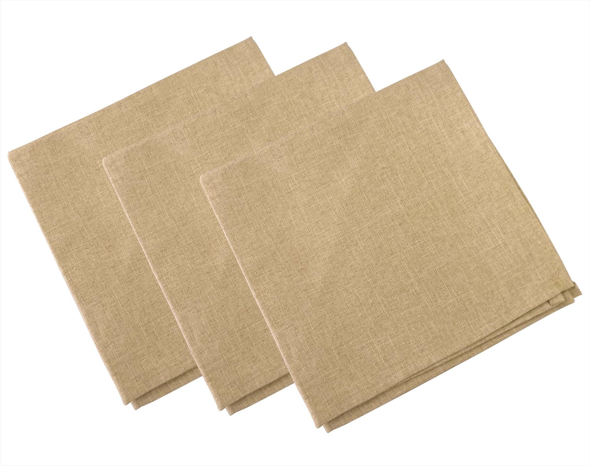 lot de 3 serviettes de table 45x45 beige ficelle en polyester