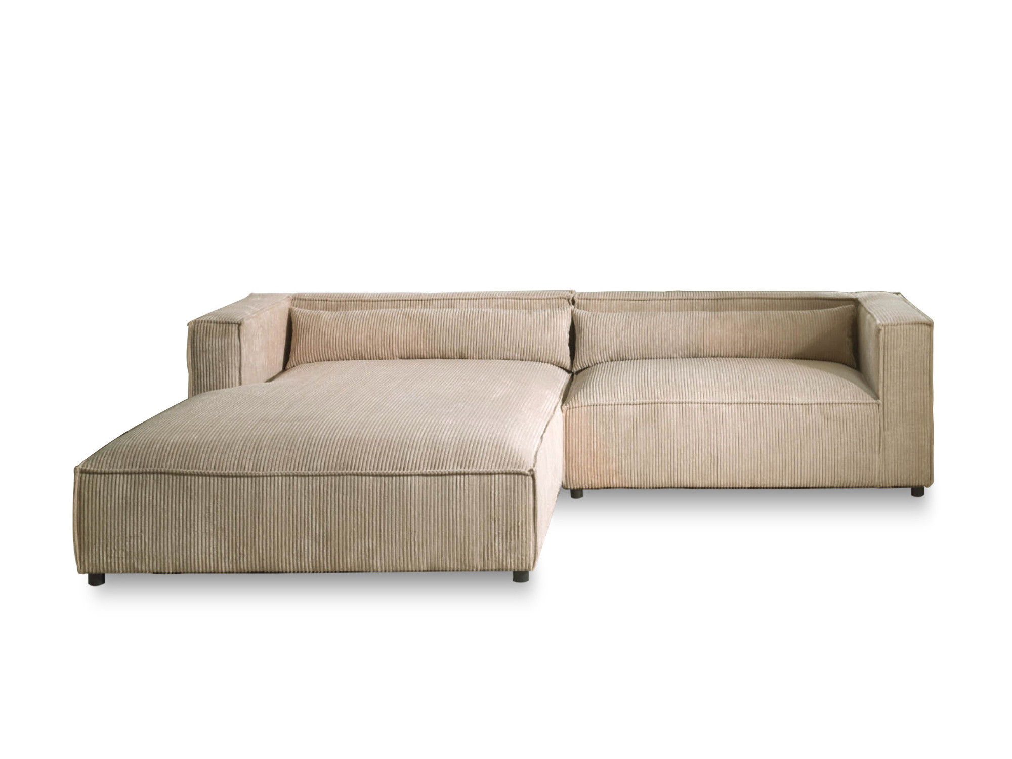 Canapé d'angle 4 places Beige Velours Design Confort