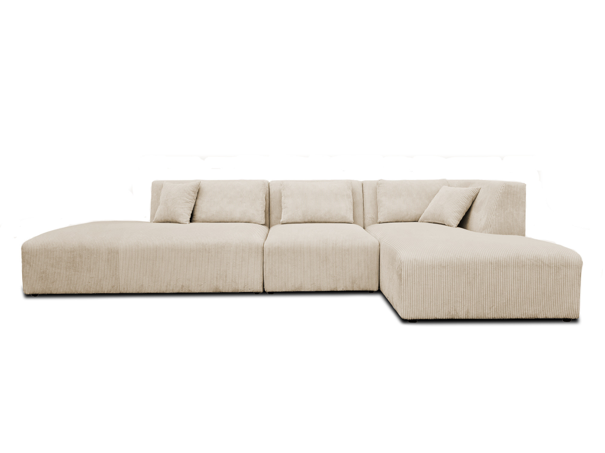 Canapé d'angle 7 places Beige Velours Design Confort Promotion