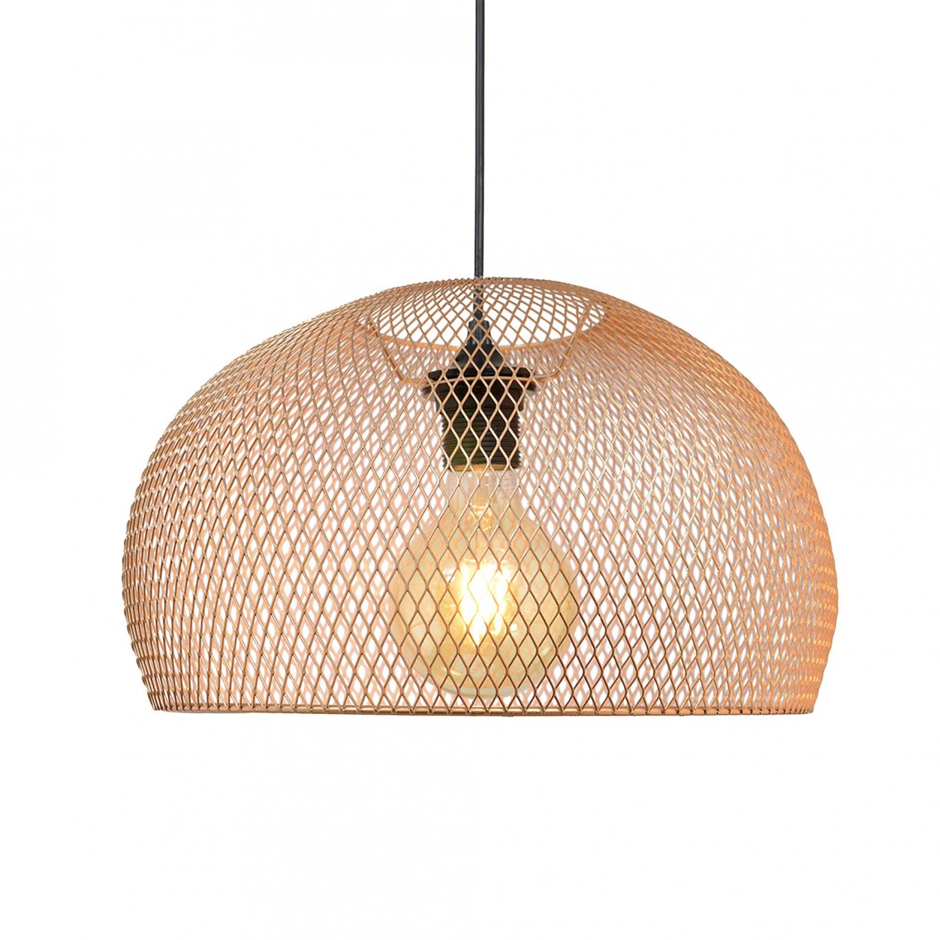 Suspension en métal grillagé cuivré