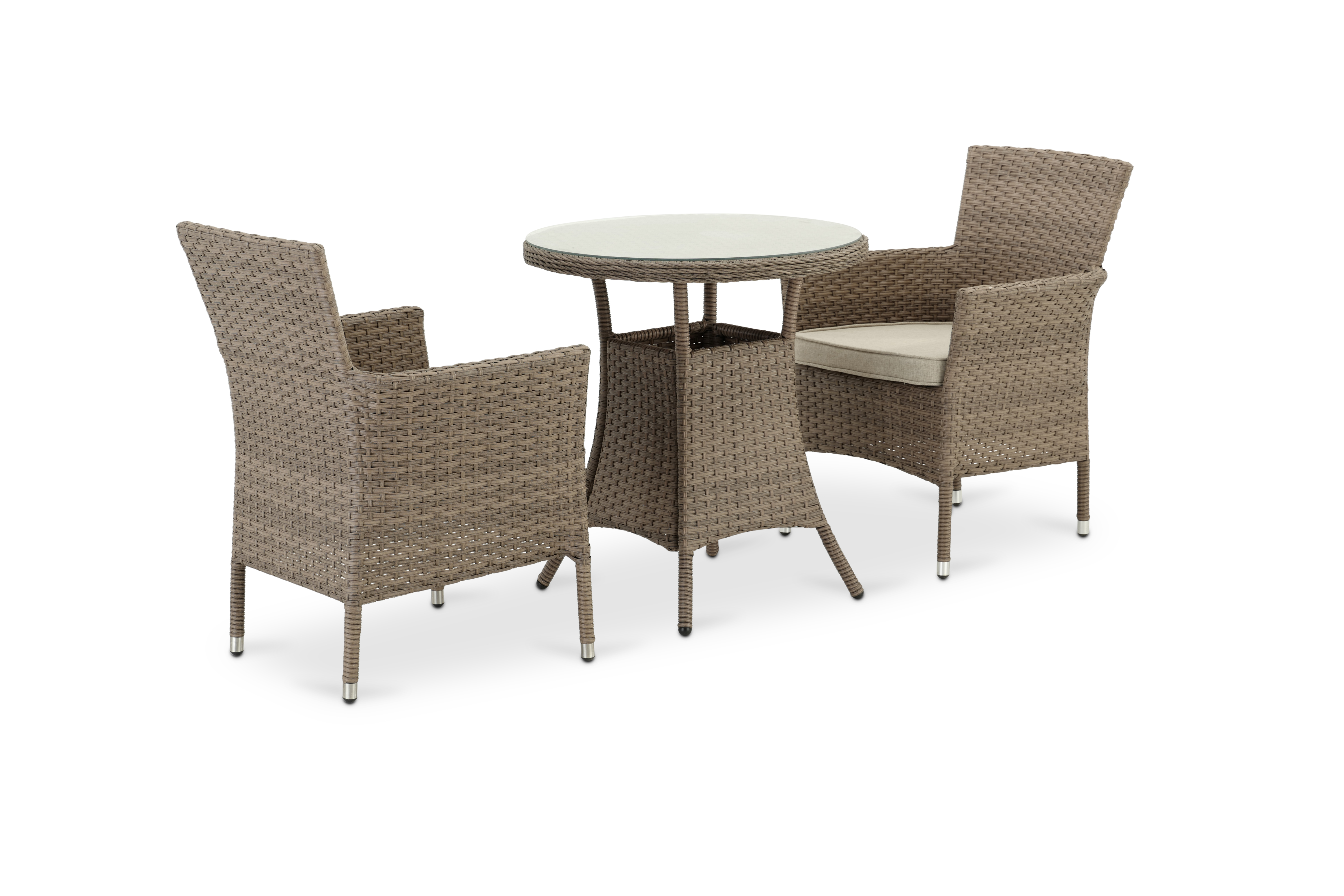 Ensemble de jardin table ronde 70 et 2 chaises