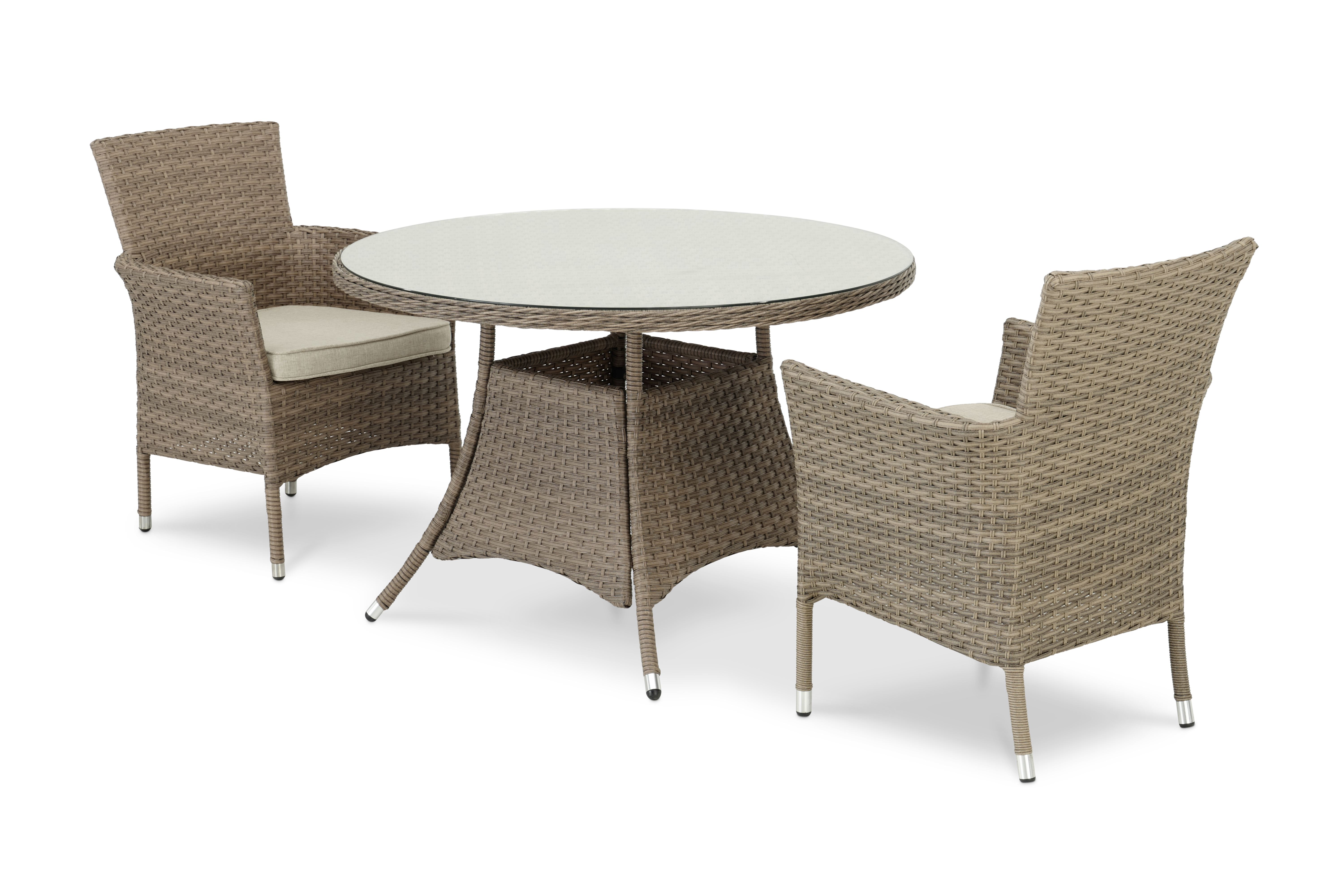 Ensemble de jardin table ronde 110 et 2 chaises