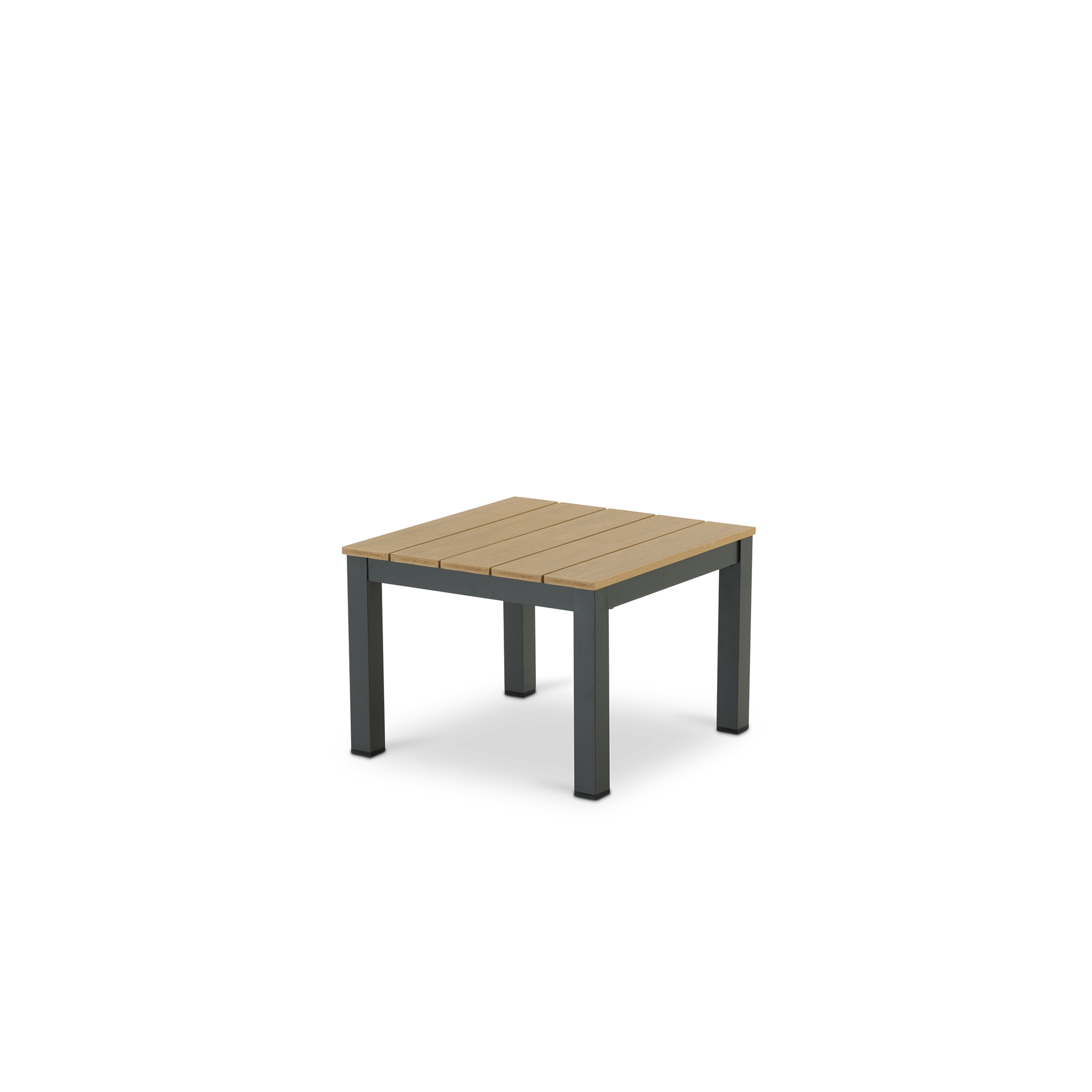 Table d'appoint de jardin en aluminium en polywood anthracite