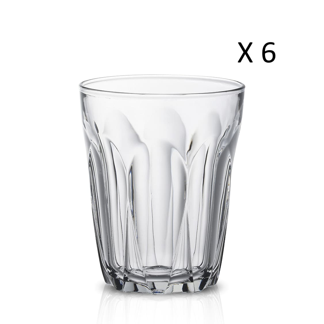 verre à eau à facettes 25cl en verre trempé résistant transparent