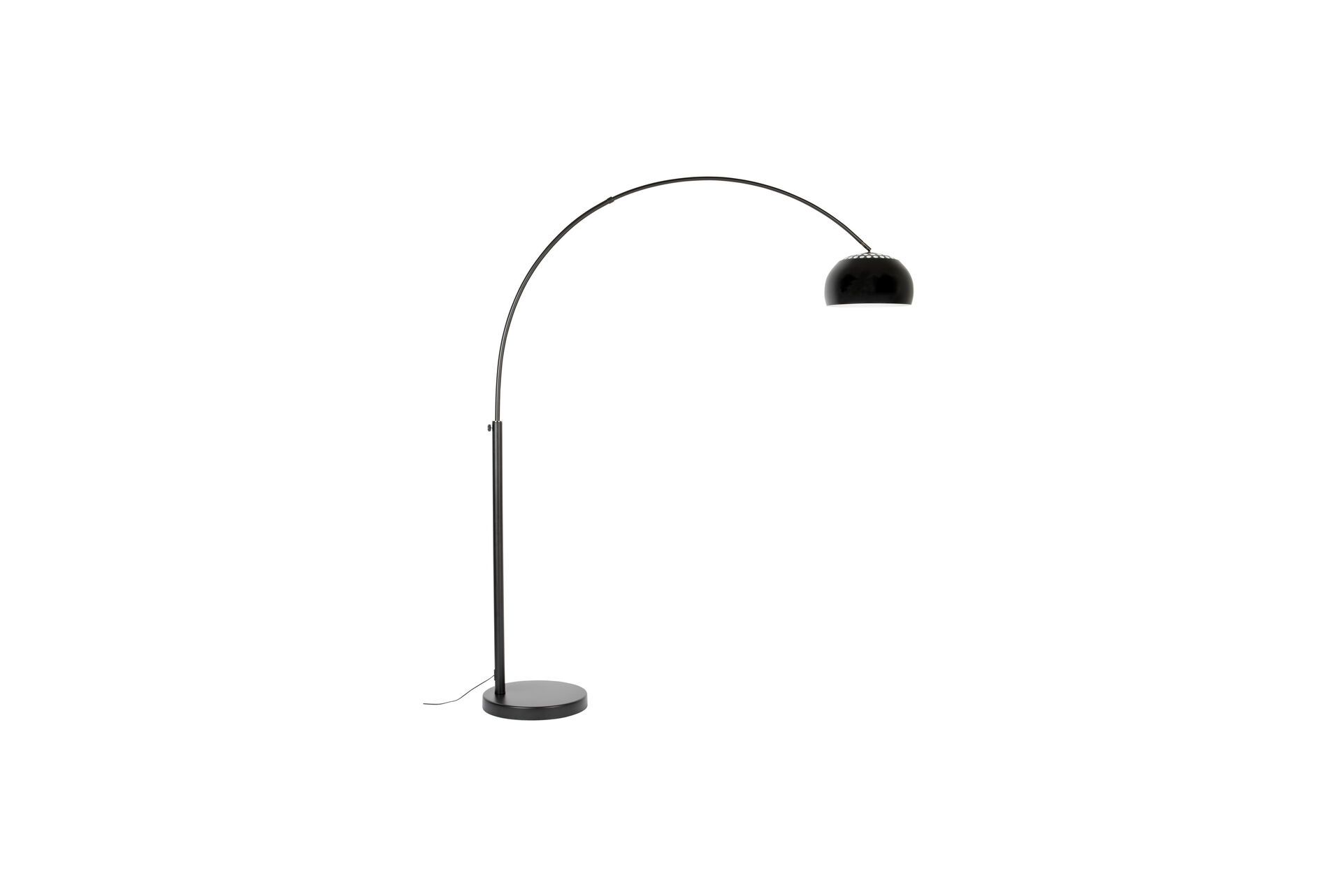 Lampadaire en métal noir réglable en hauteur
