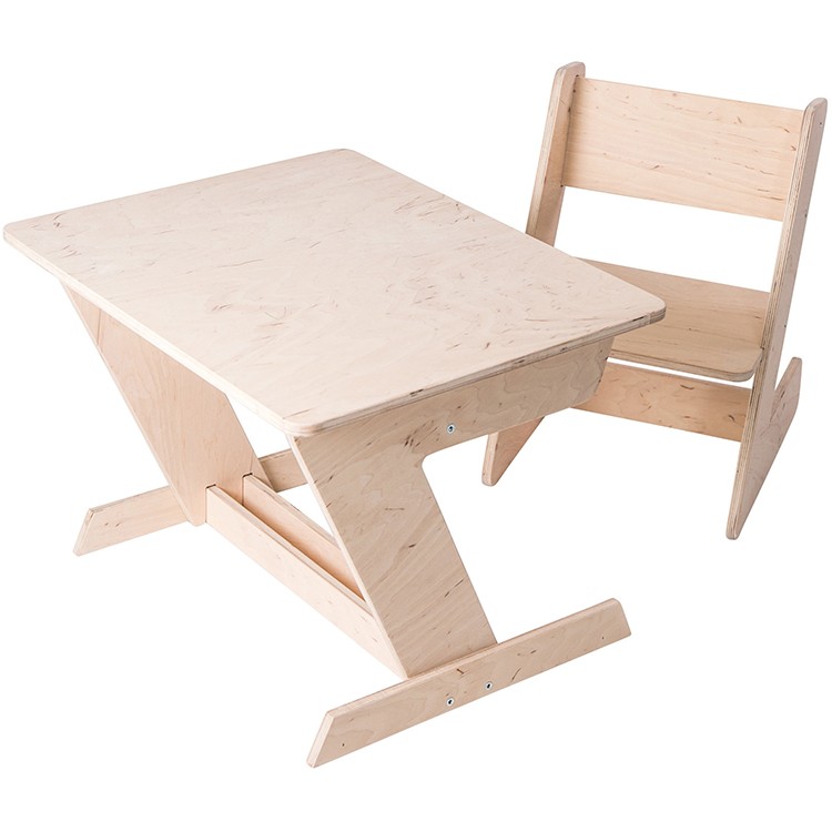 Table et chaise Montessori enfant effet bois naturel