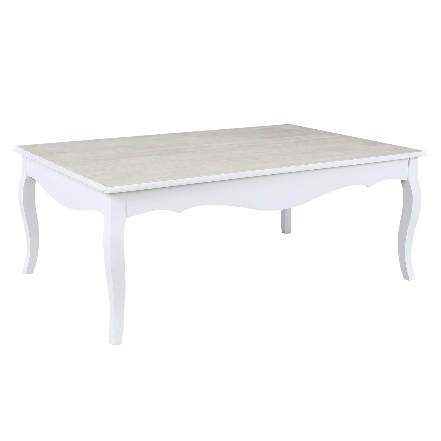 table basse en bois design romantique blanc