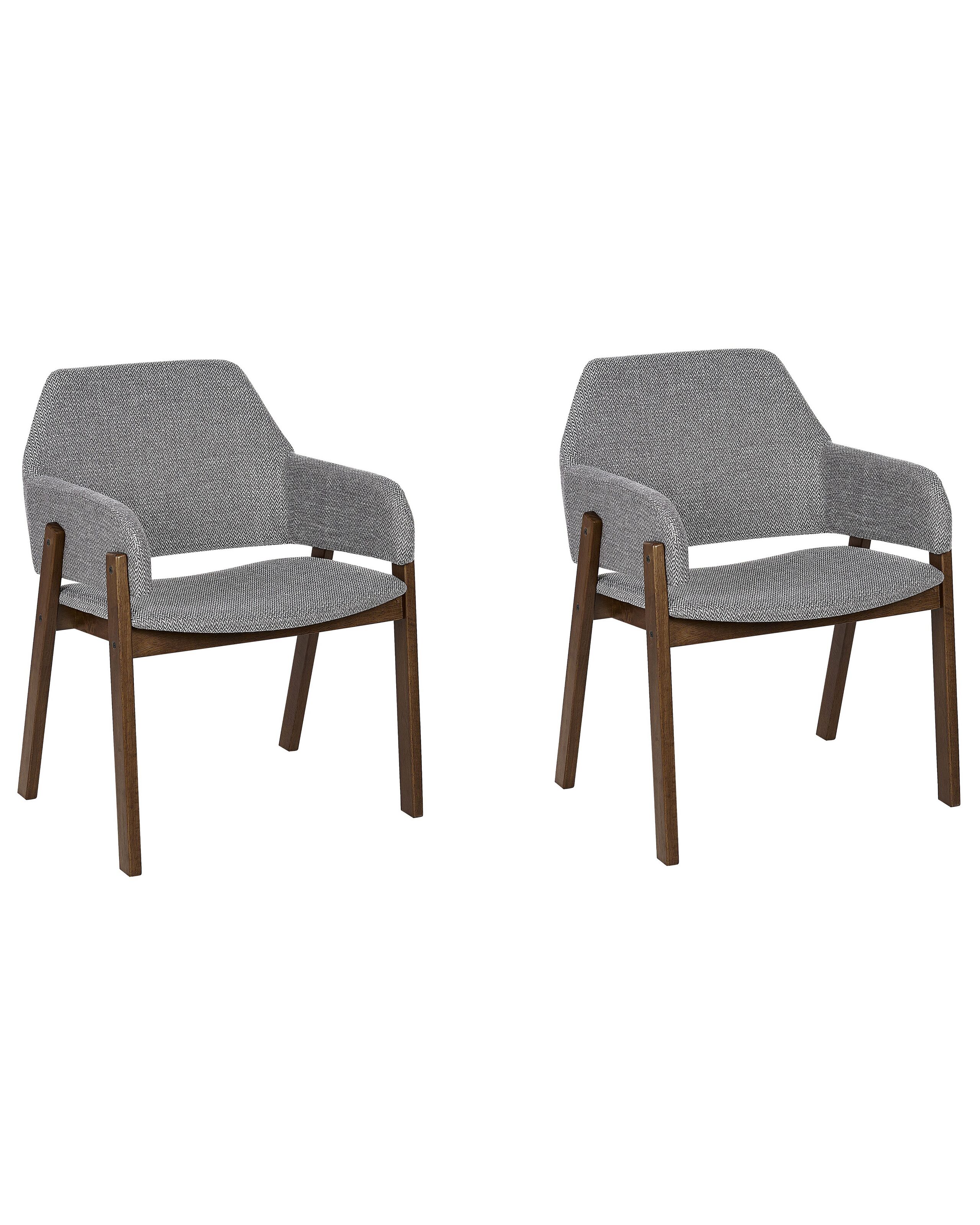 Lot de 2 chaise de salle à mangers en tissu gris 57x80cm