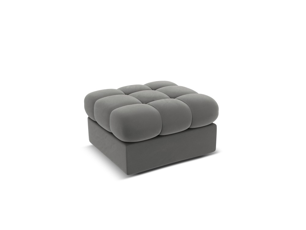 Pouf en velours gris clair