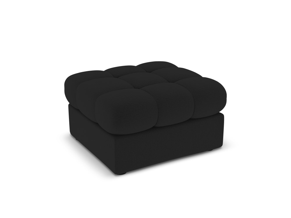 Pouf en tissu structuré noir