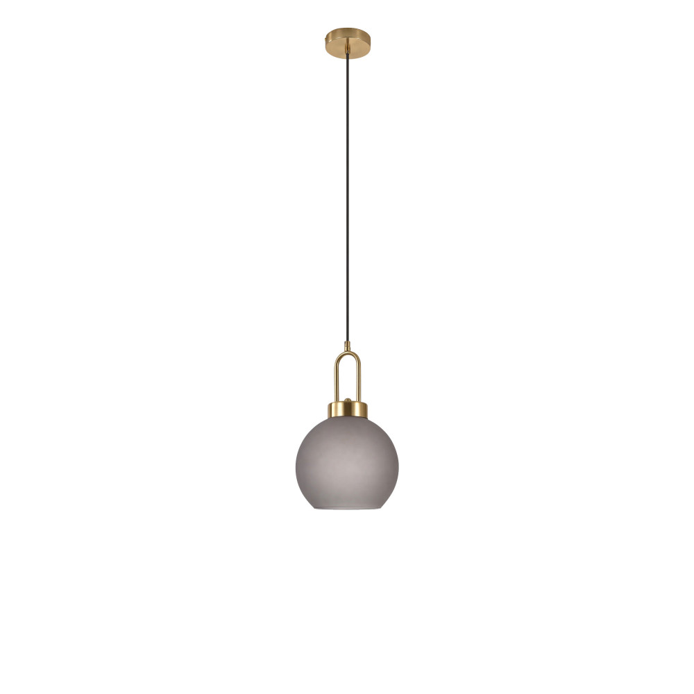 Suspension sphère en verre et métal gris