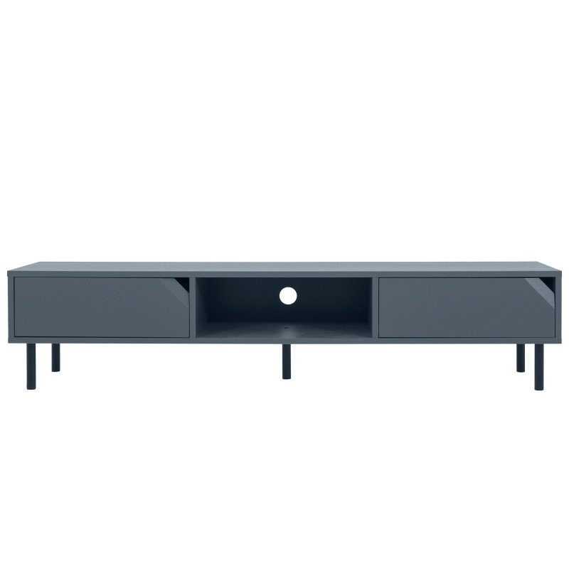Meuble TV design 176,5cm en bois bleu foncé