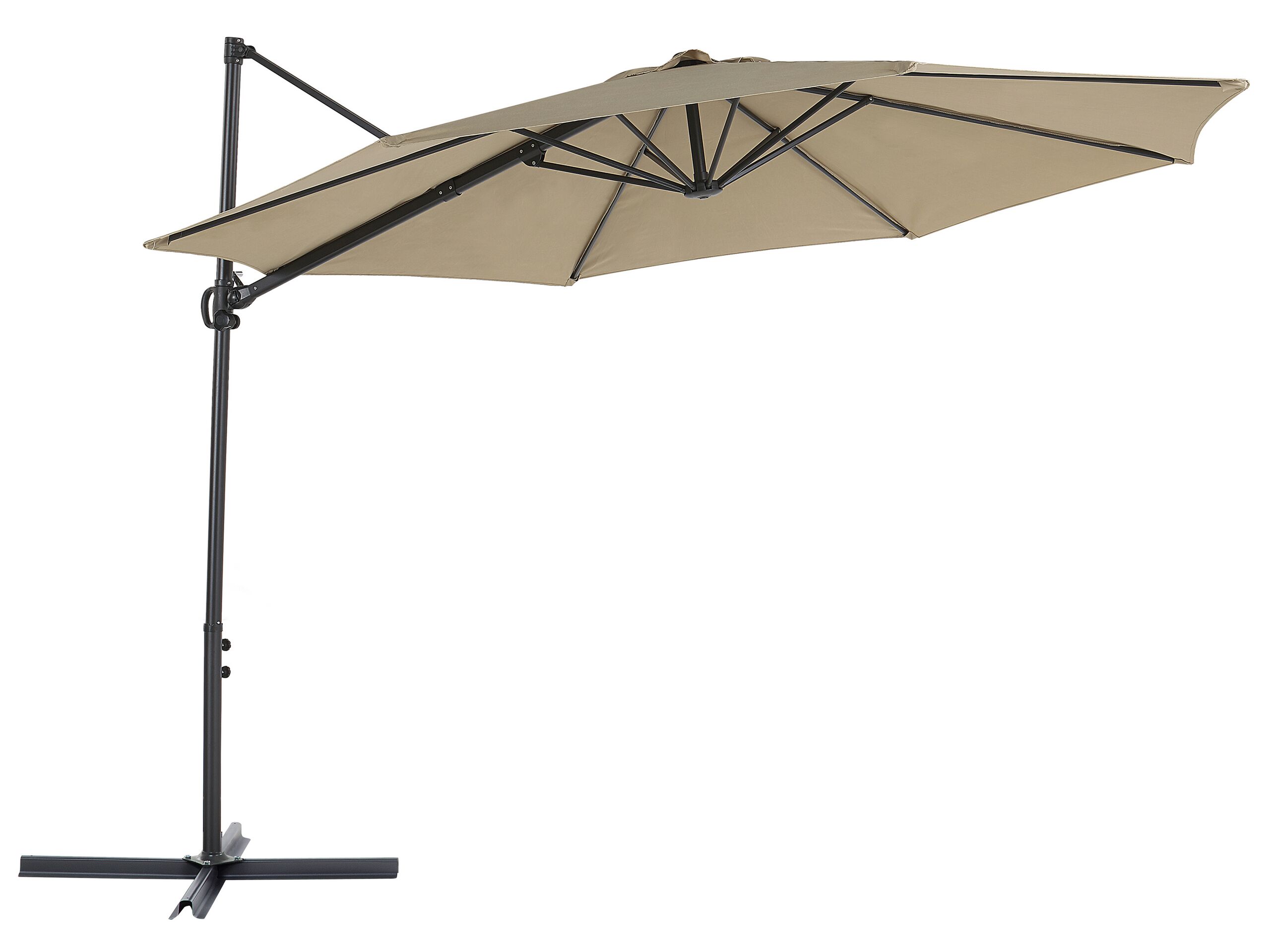 Parasol en porte-à-faux taupe ⌀ 2,95 m