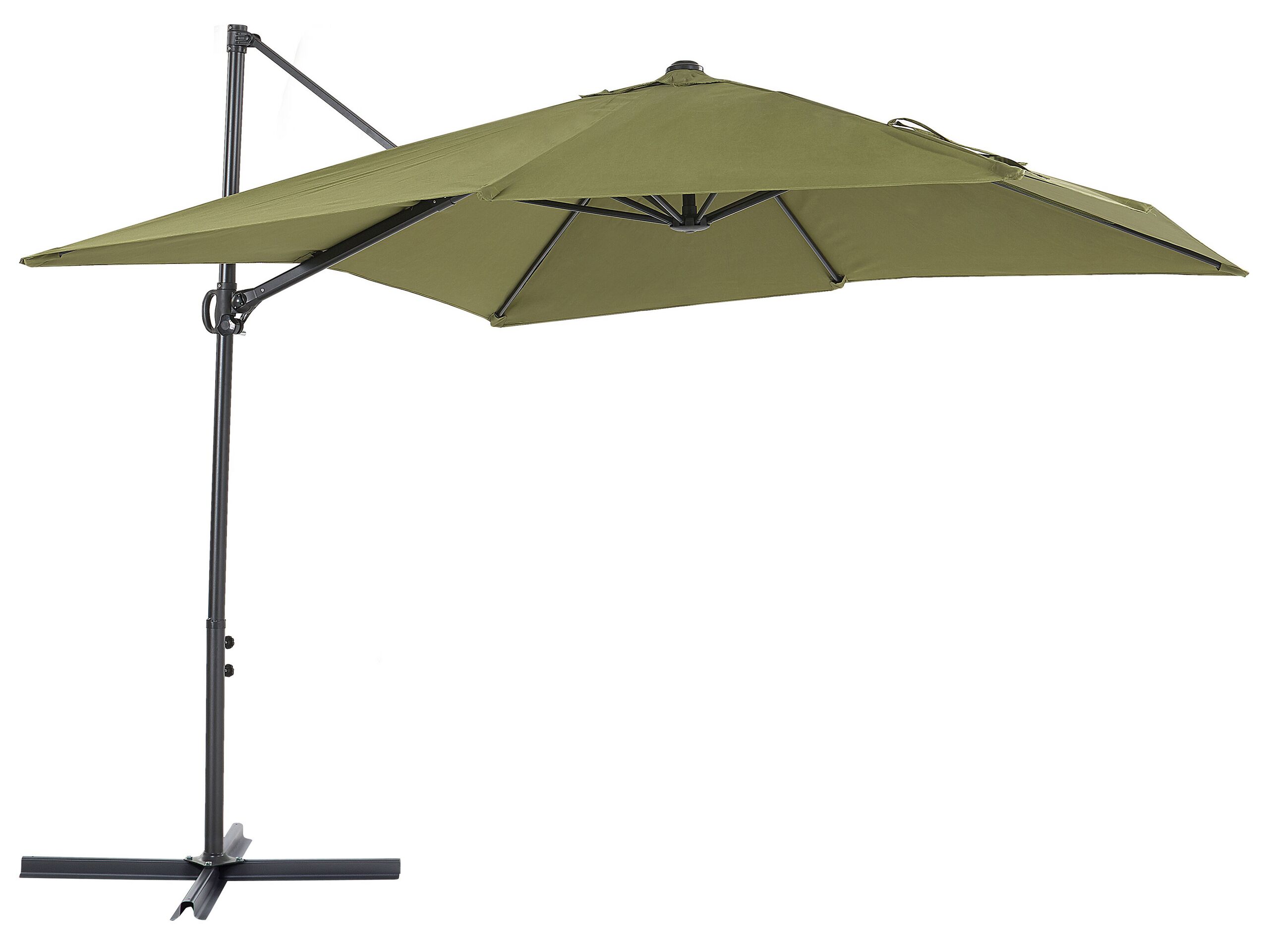 Parasol en porte-à-faux vert 2,45 x 2,45 m