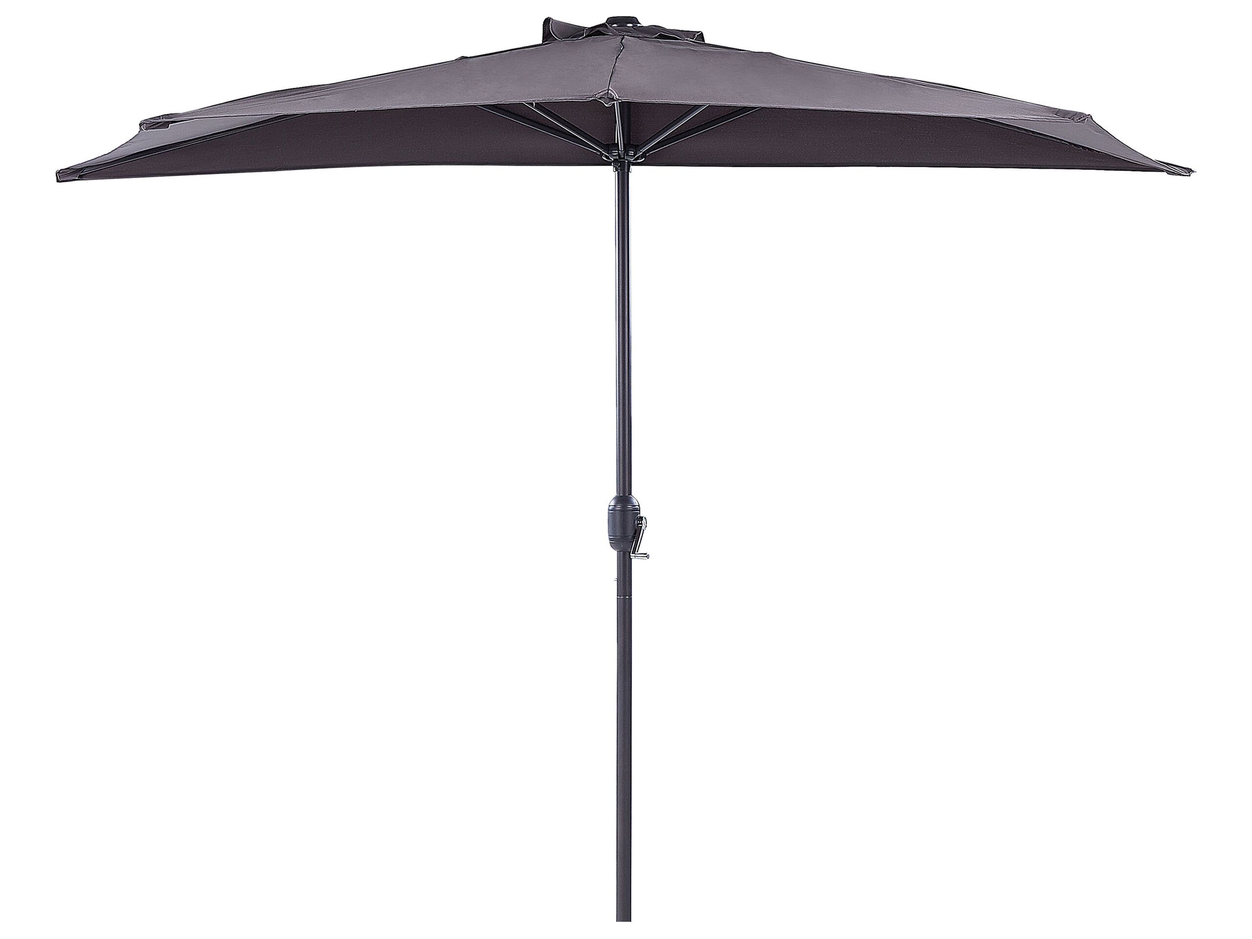 Parasol de jardin semi-circulaire 270 cm gris