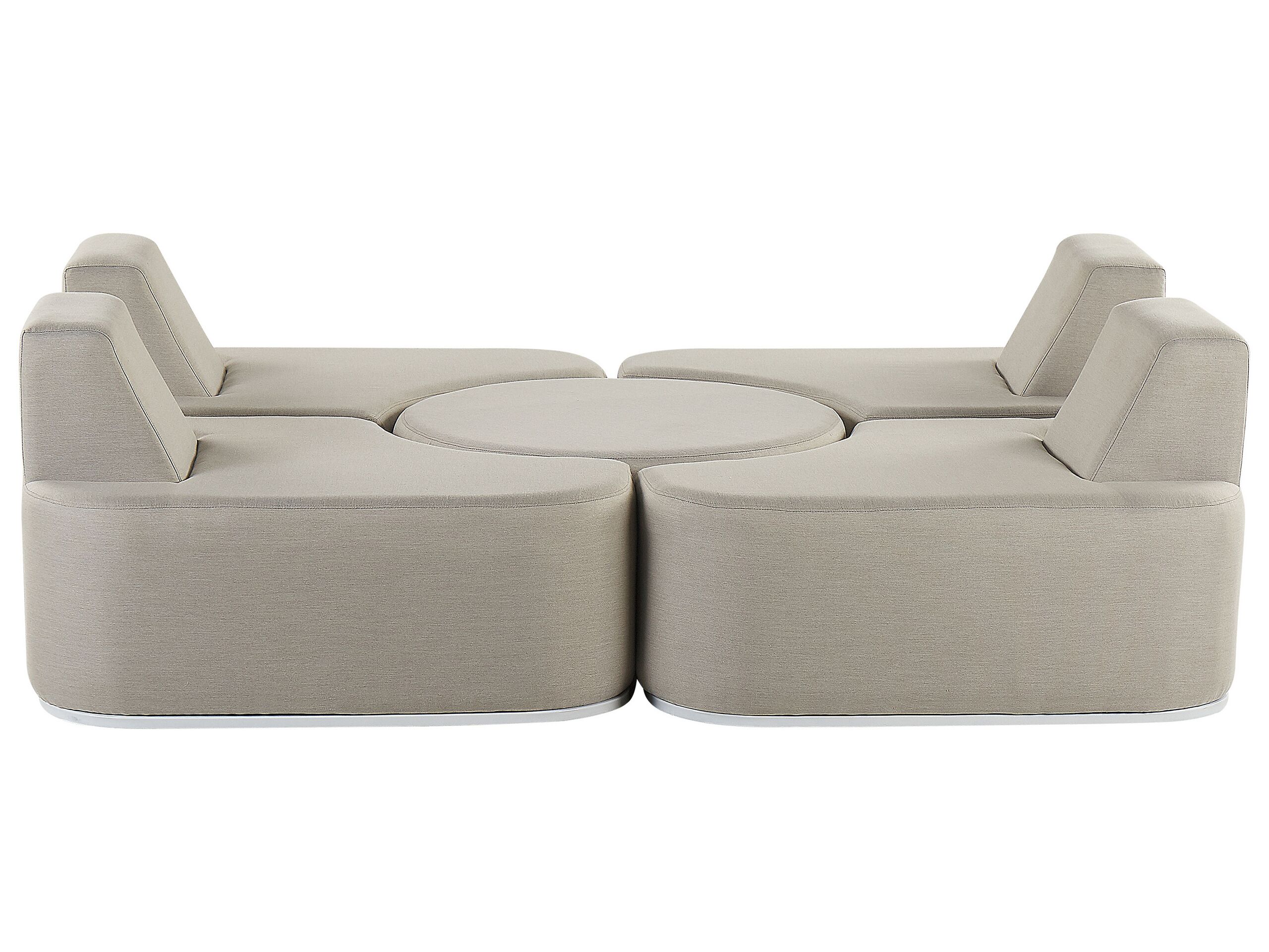 Set de salon 4 personnes en polyester gris