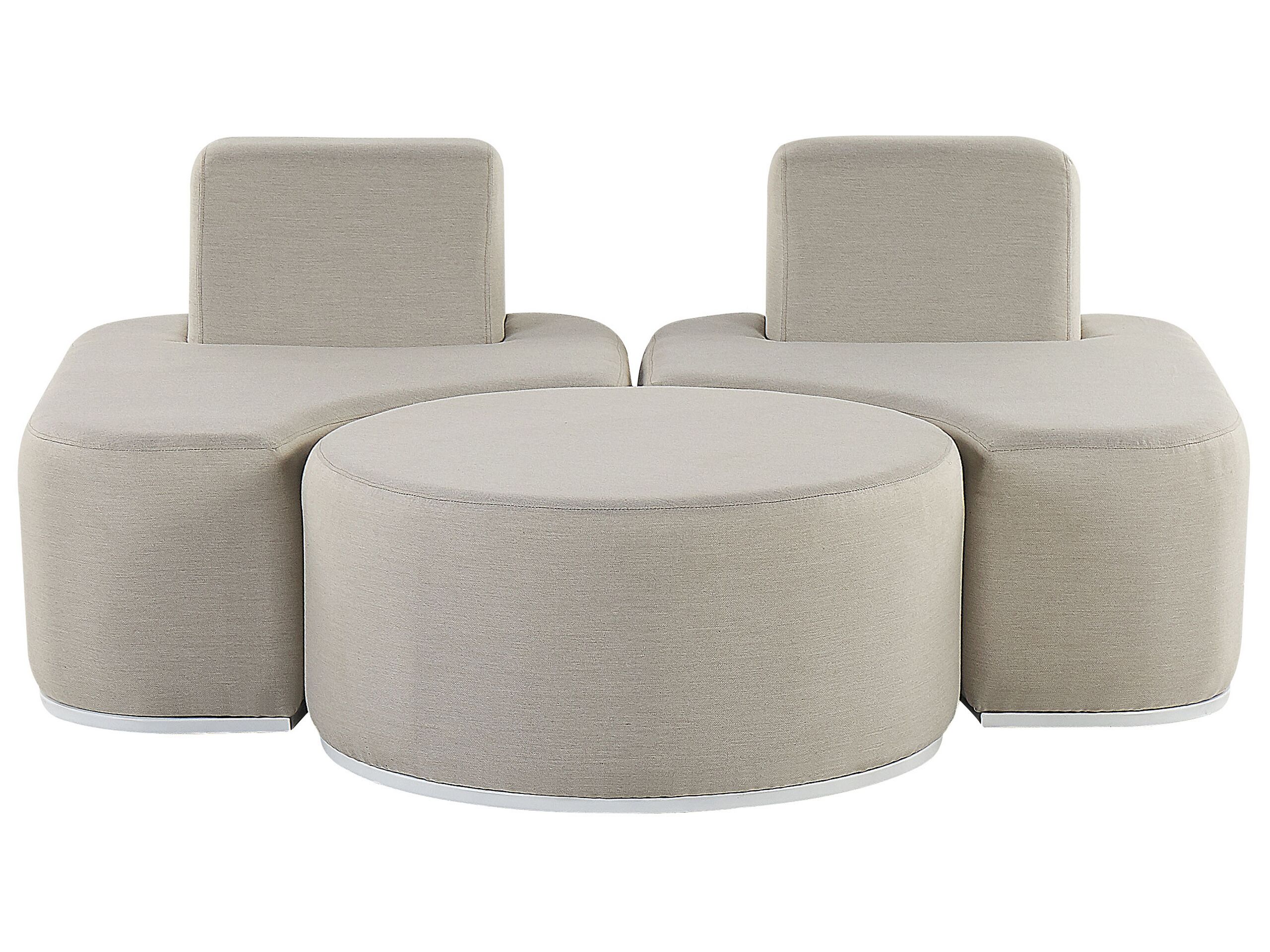 Set de salon 2 personnes en polyester gris