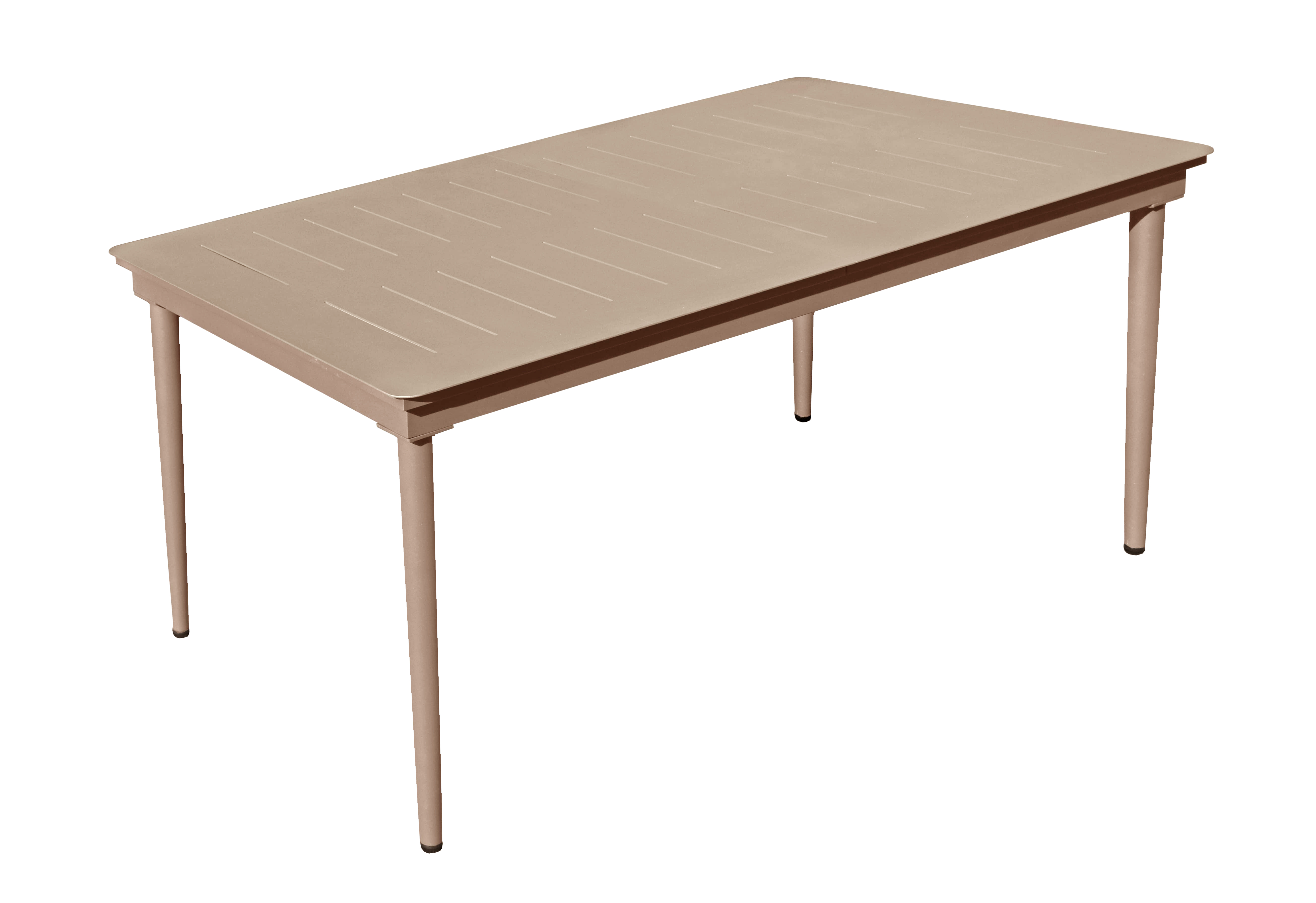 Table extensible 6 à 10 personnes 100x180/240 cm en aluminium muscade