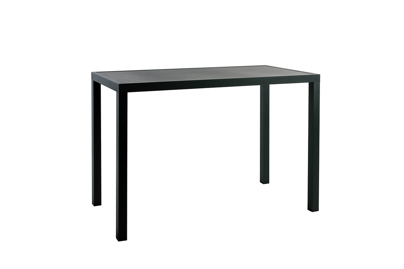 Table de bar 4 personnes 160x76 cm en aluminium gris anthracite