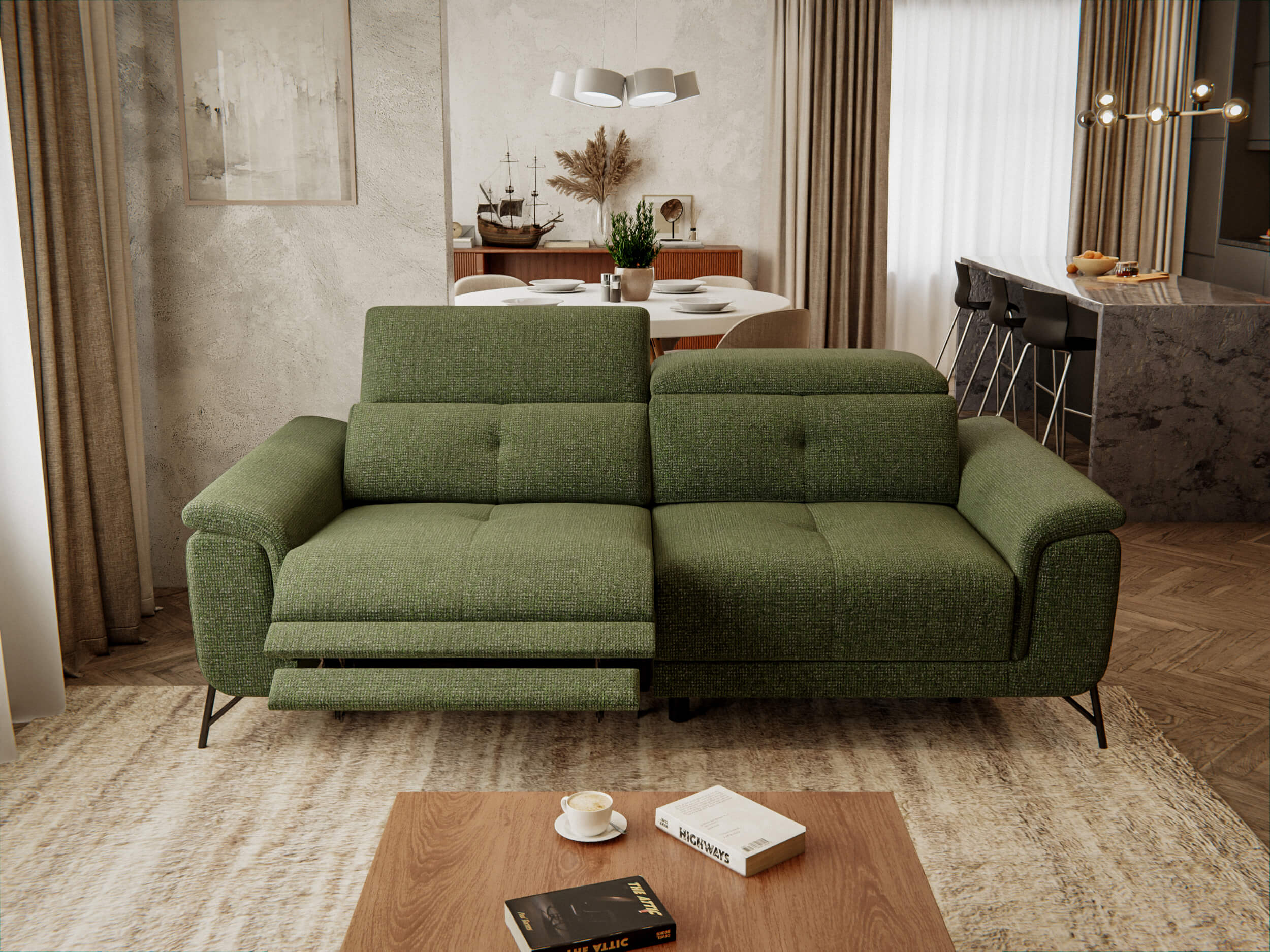 Avena - Canapé relax electrique 1 placeVert - Vue supplémentaire 2