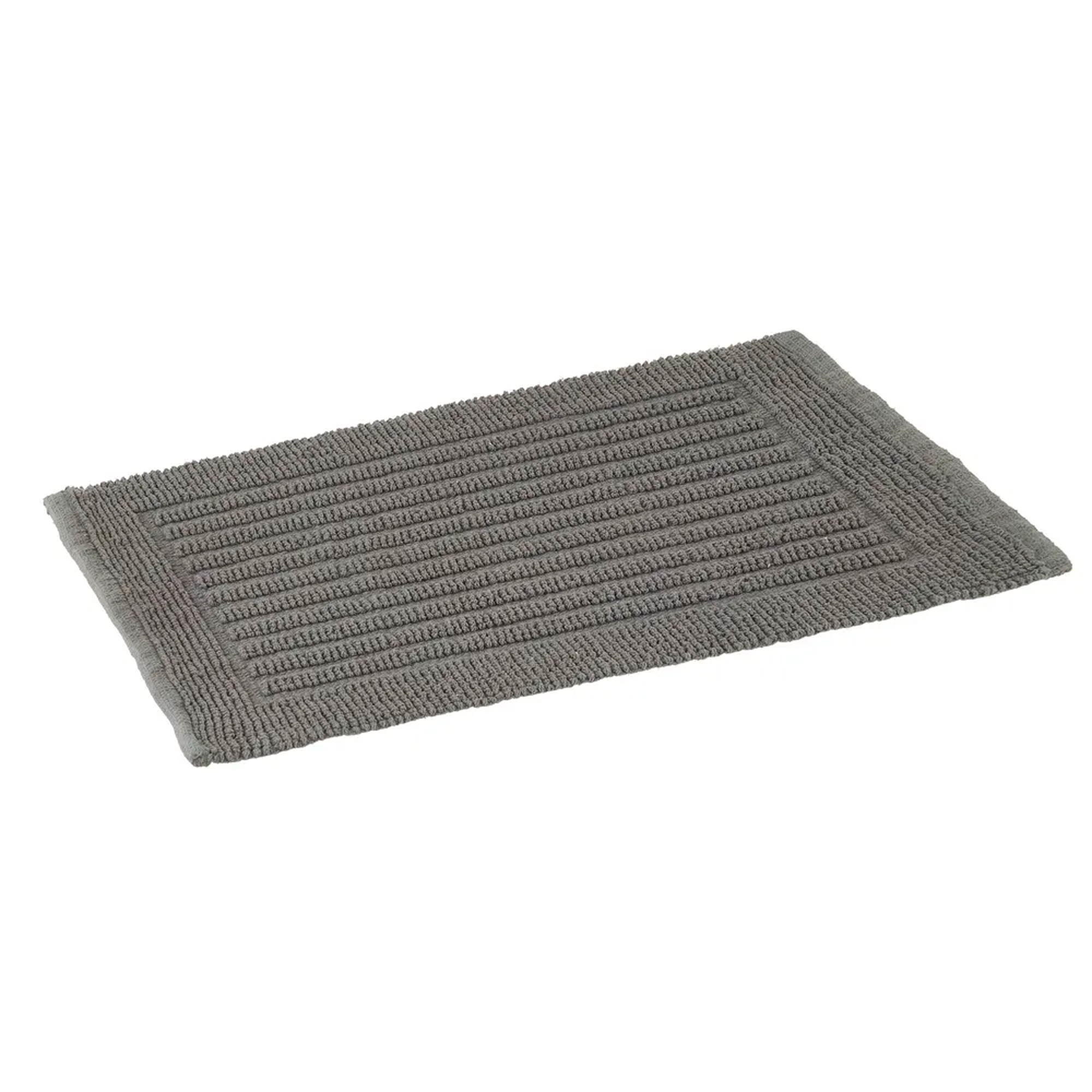 tapis de bain 100% coton gris 60x40cm