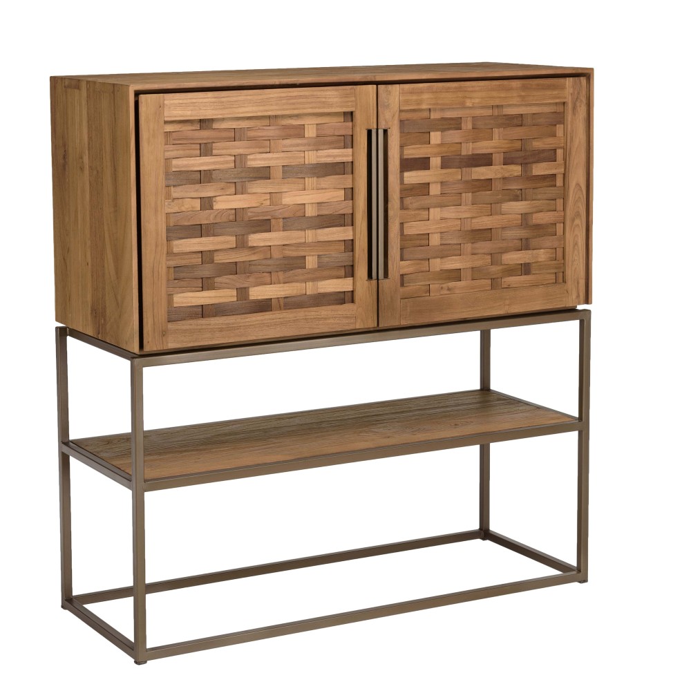 Buffet en bois de teck recyclé 2 portes