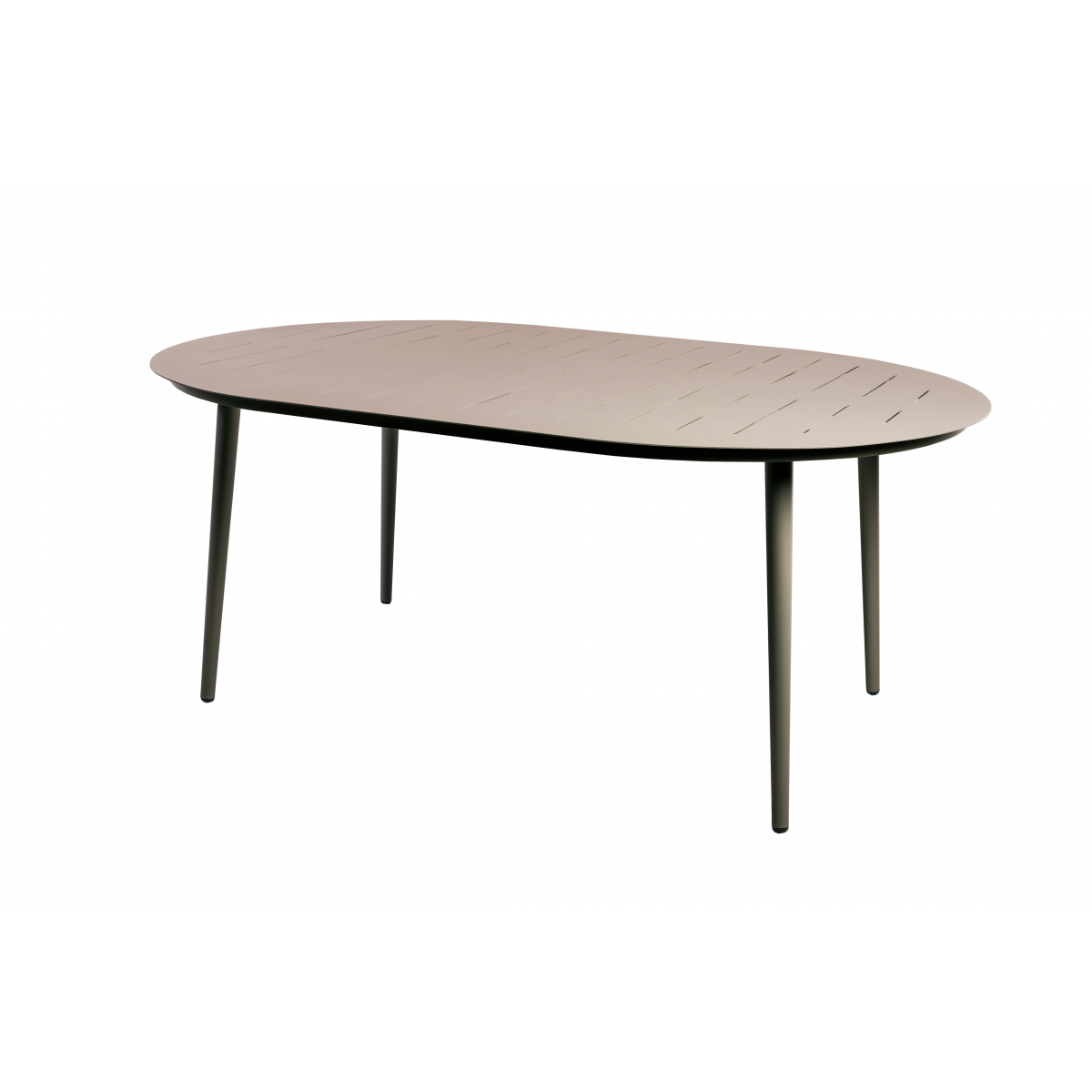Table ovale 8 personnes 200x120 cm en aluminium muscade