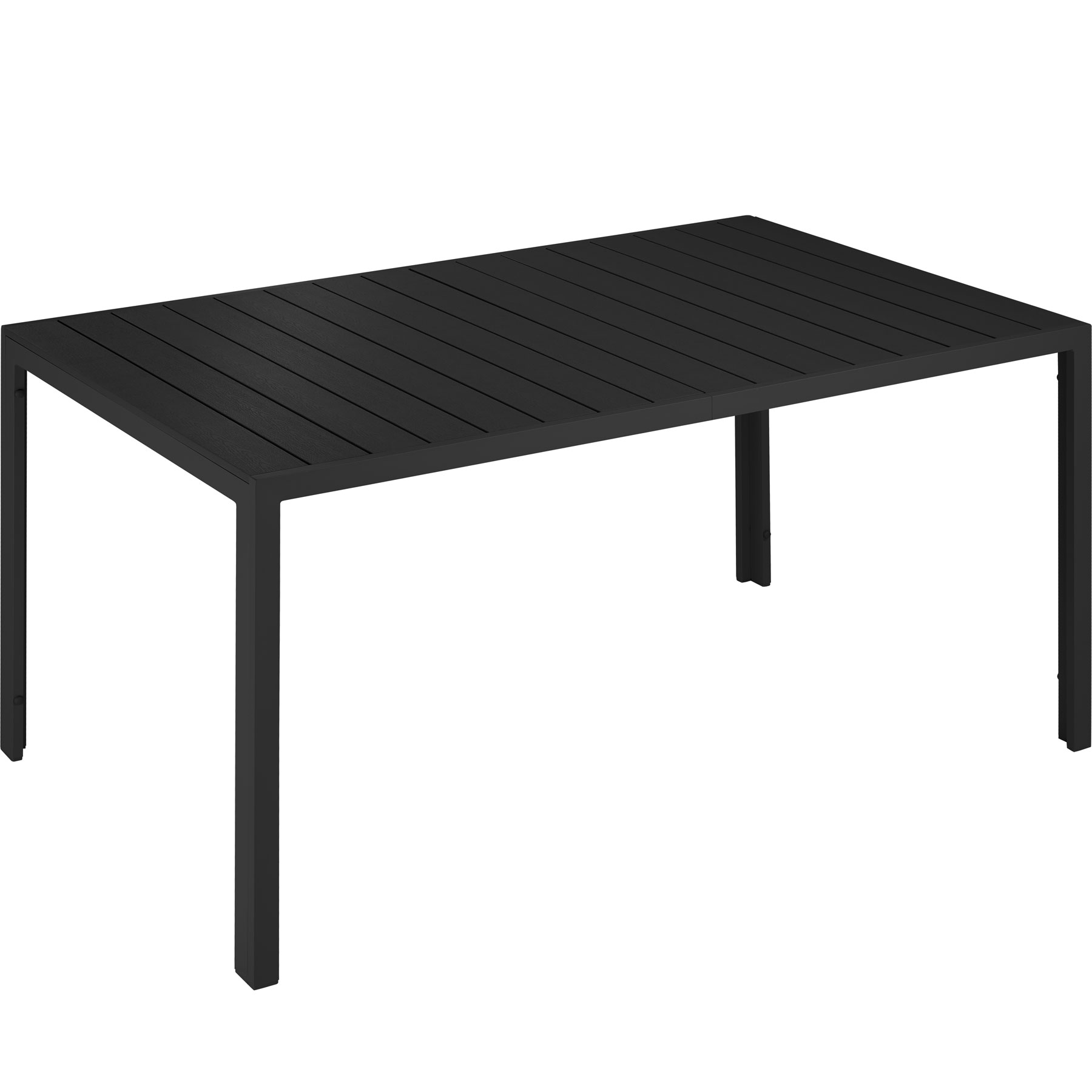 table de jardin en aluminium et plastique noir/noir
