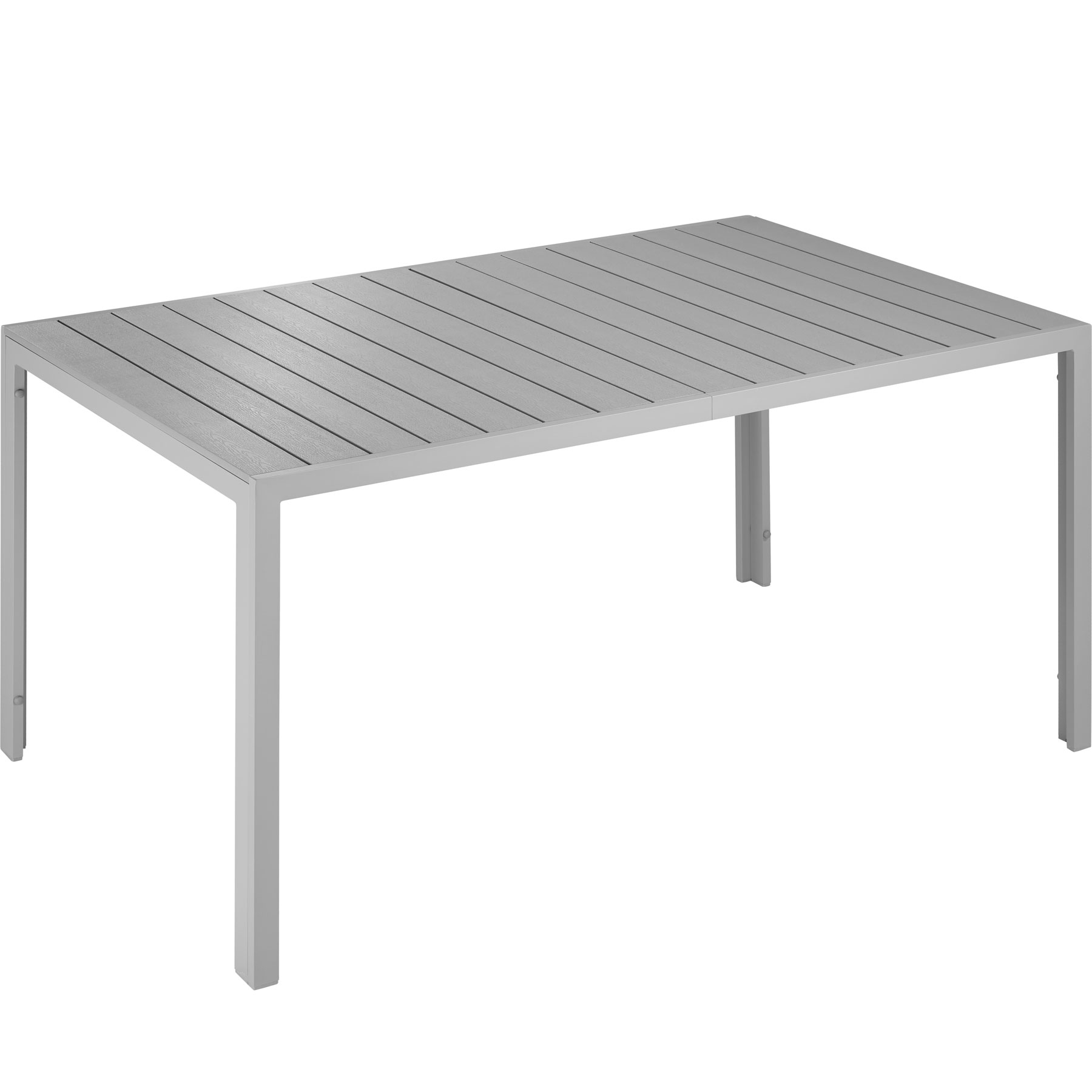 table de jardin en aluminium et plastique gris/argent