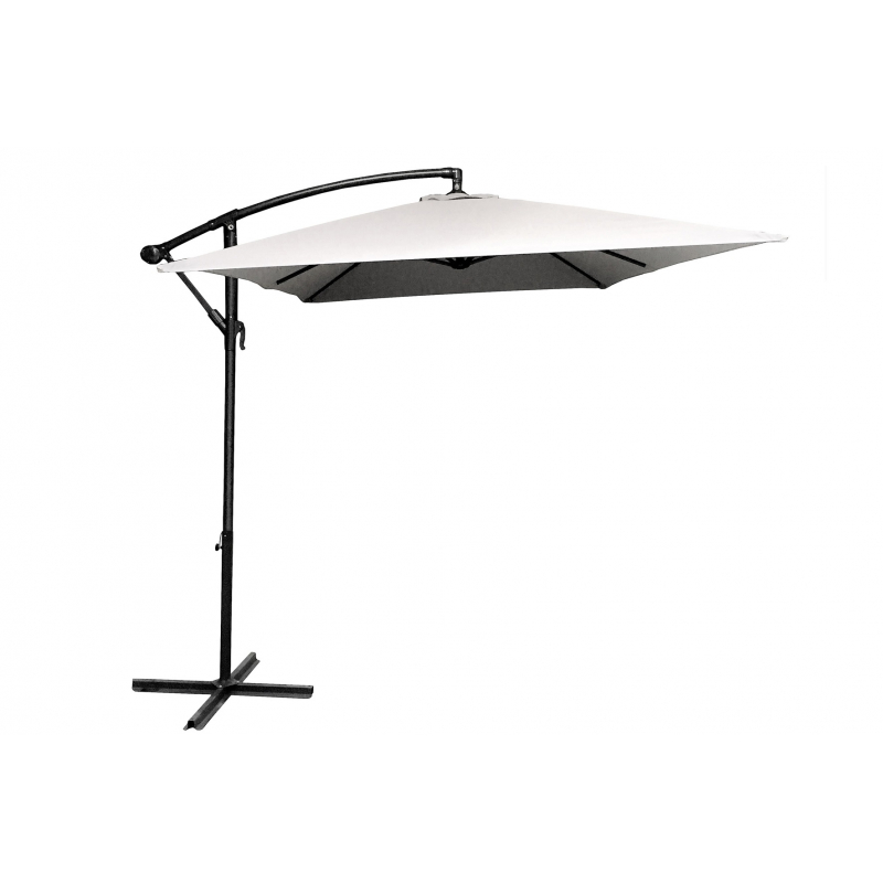 Parasol Décentré Rond Gris 2x3M - Acier