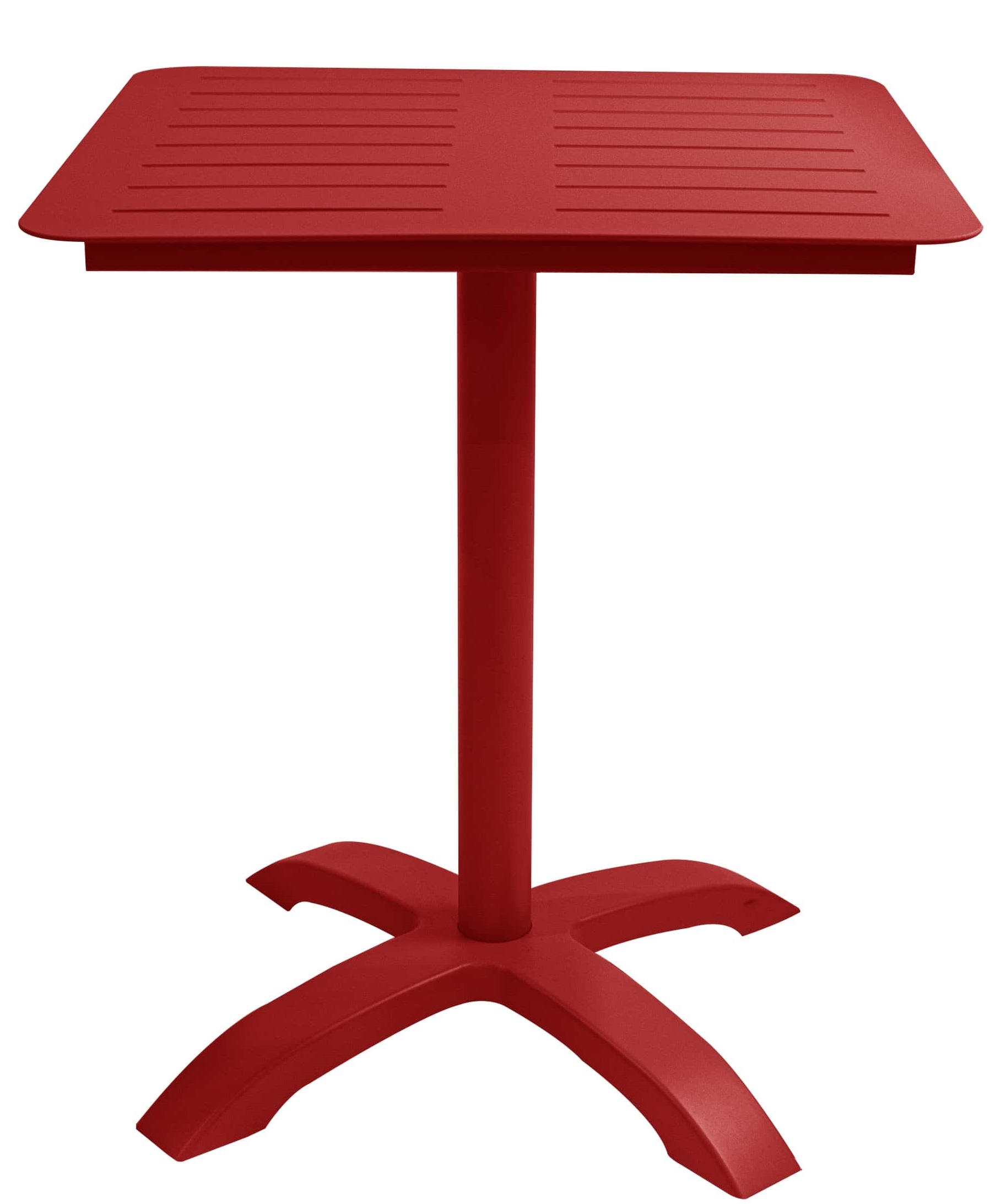 table bistrot  2 personnes en aluminium 70x70 cm rouge