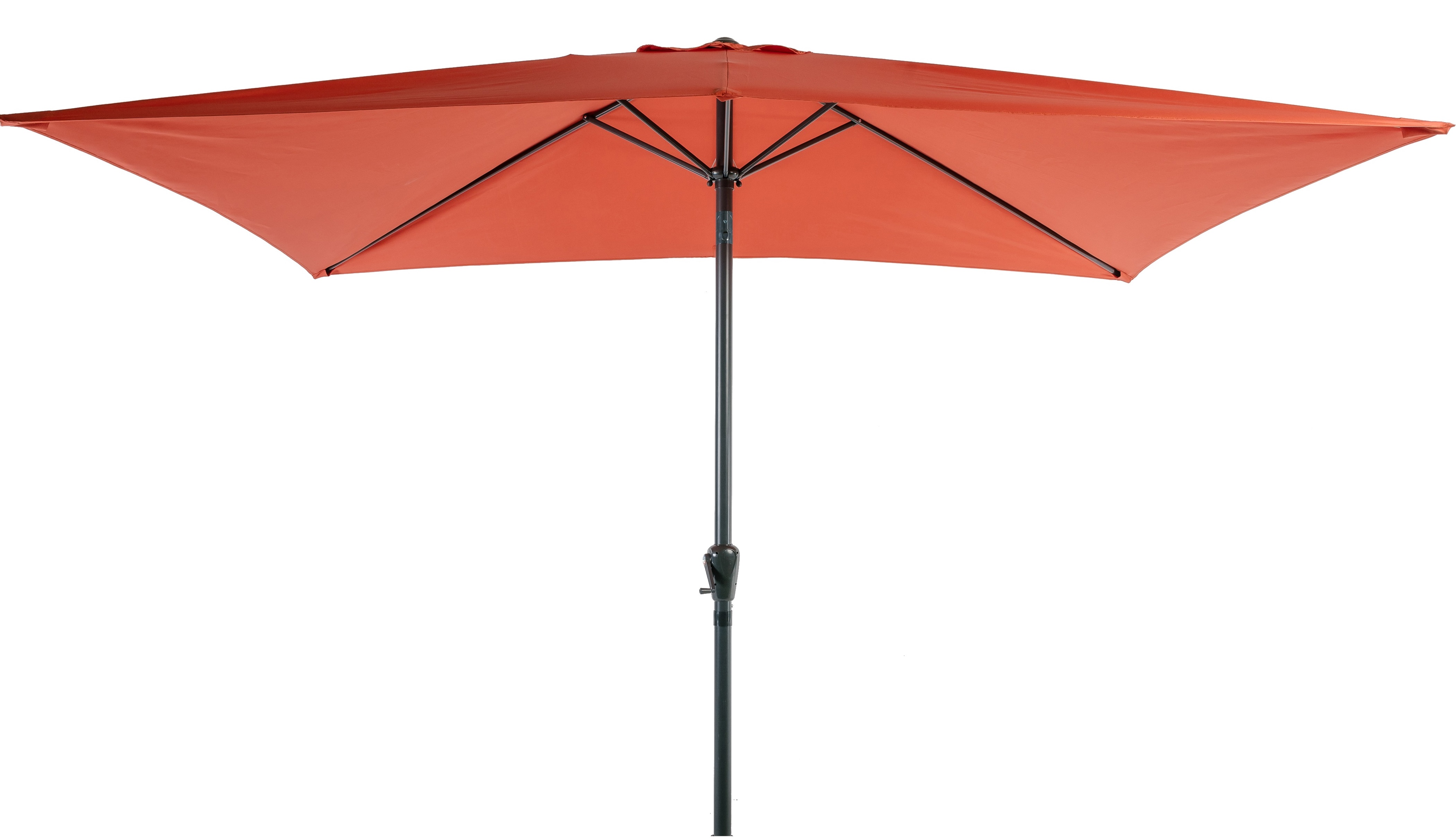 Parasol rond inclinable Ø3M mat en aluminium et toile orange brûlée